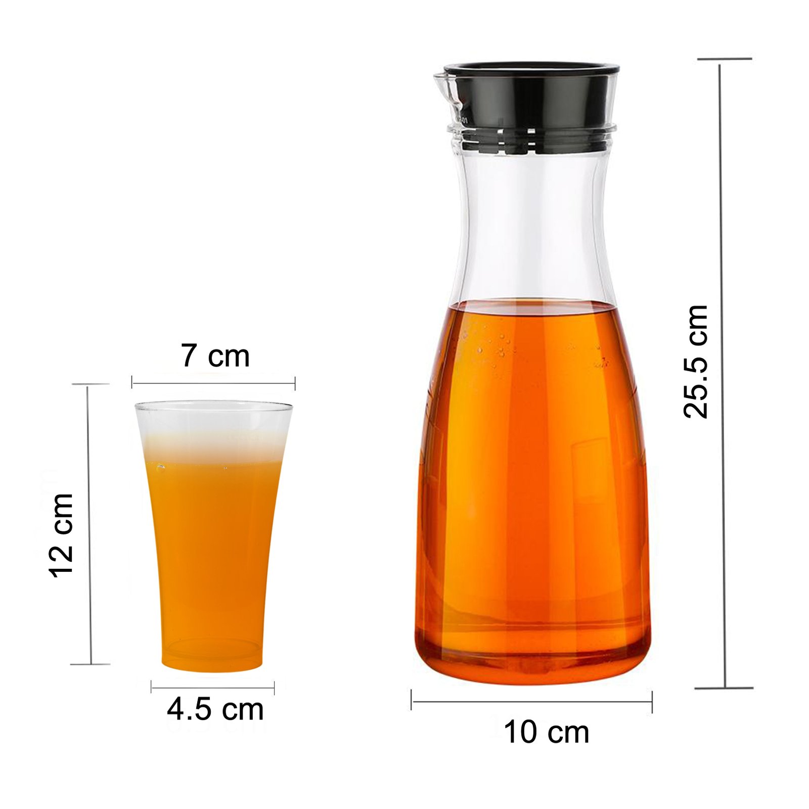 Transparent Unbreakable Water Juicy Jug and 6 Pcs. Glass Combo Set