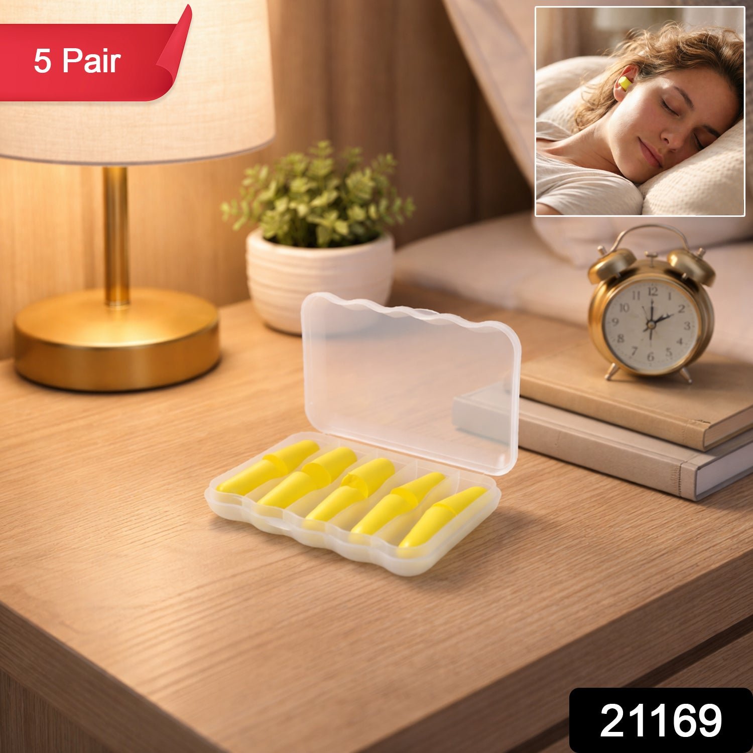 Soft Reusable Foam Ear Plugs with Storage Case (5 Pair)