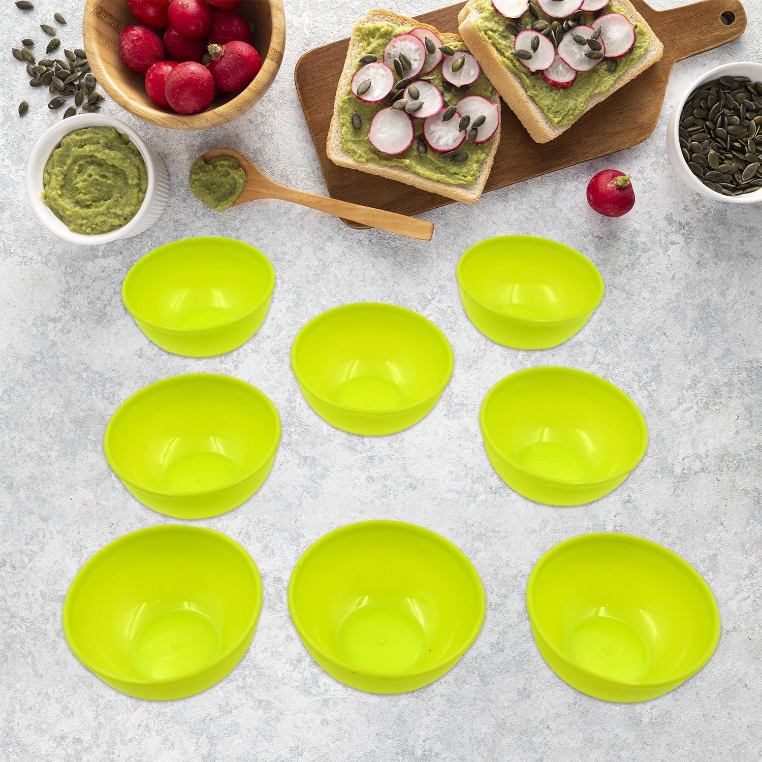 Multipurpose Small Plastic Bowl Katori Microwave Safe Bowl 8 Pcs Set