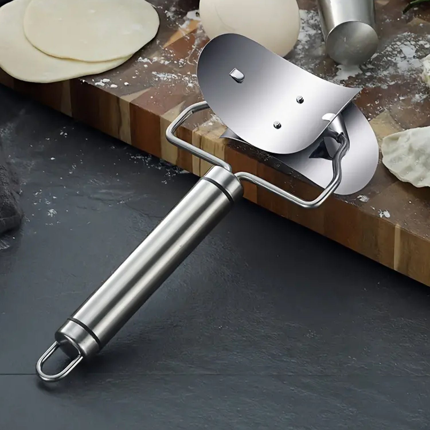 Multifunctional Easy and Fast Stainless Steel Puri cutter roller Machine (1 pc)