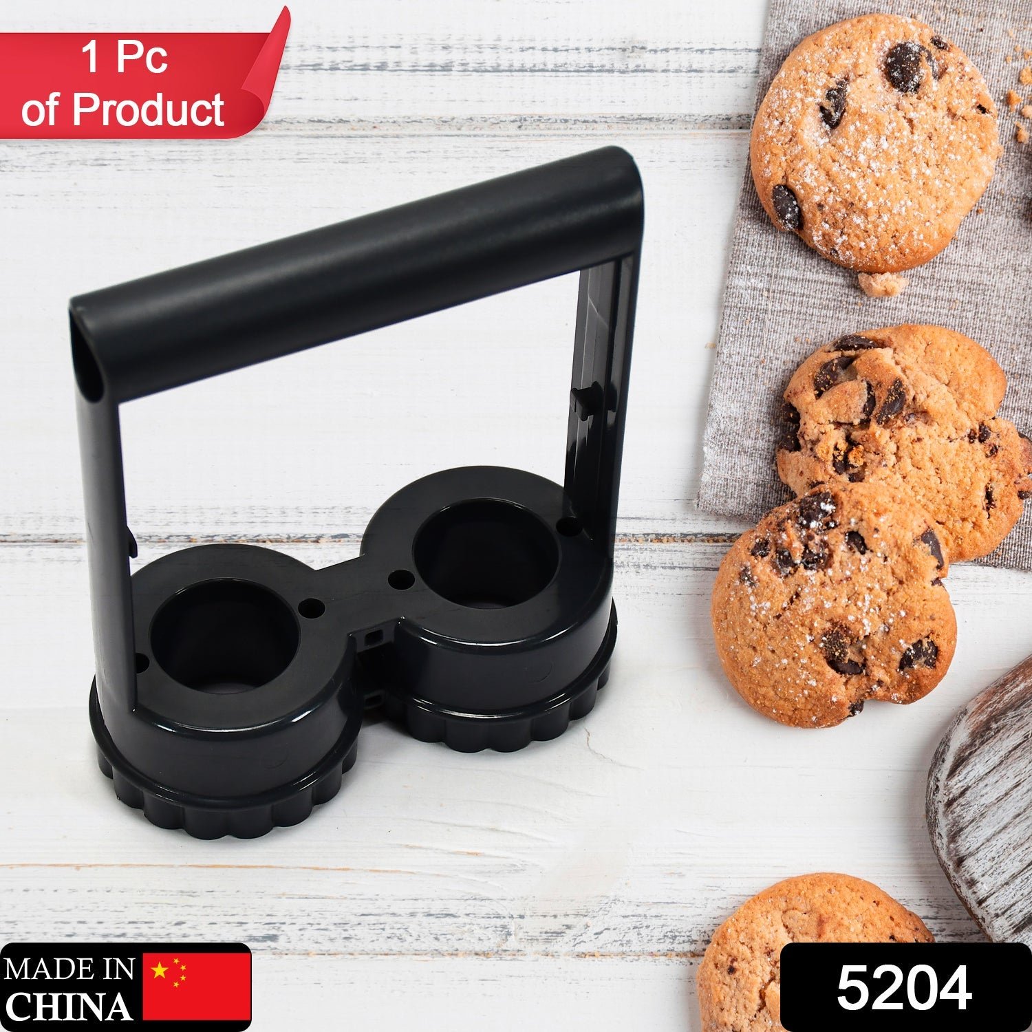 Plastic Handle Scalloped Edge Shape Cookie Cutter Biscuit Mold Cake Decoration Tools