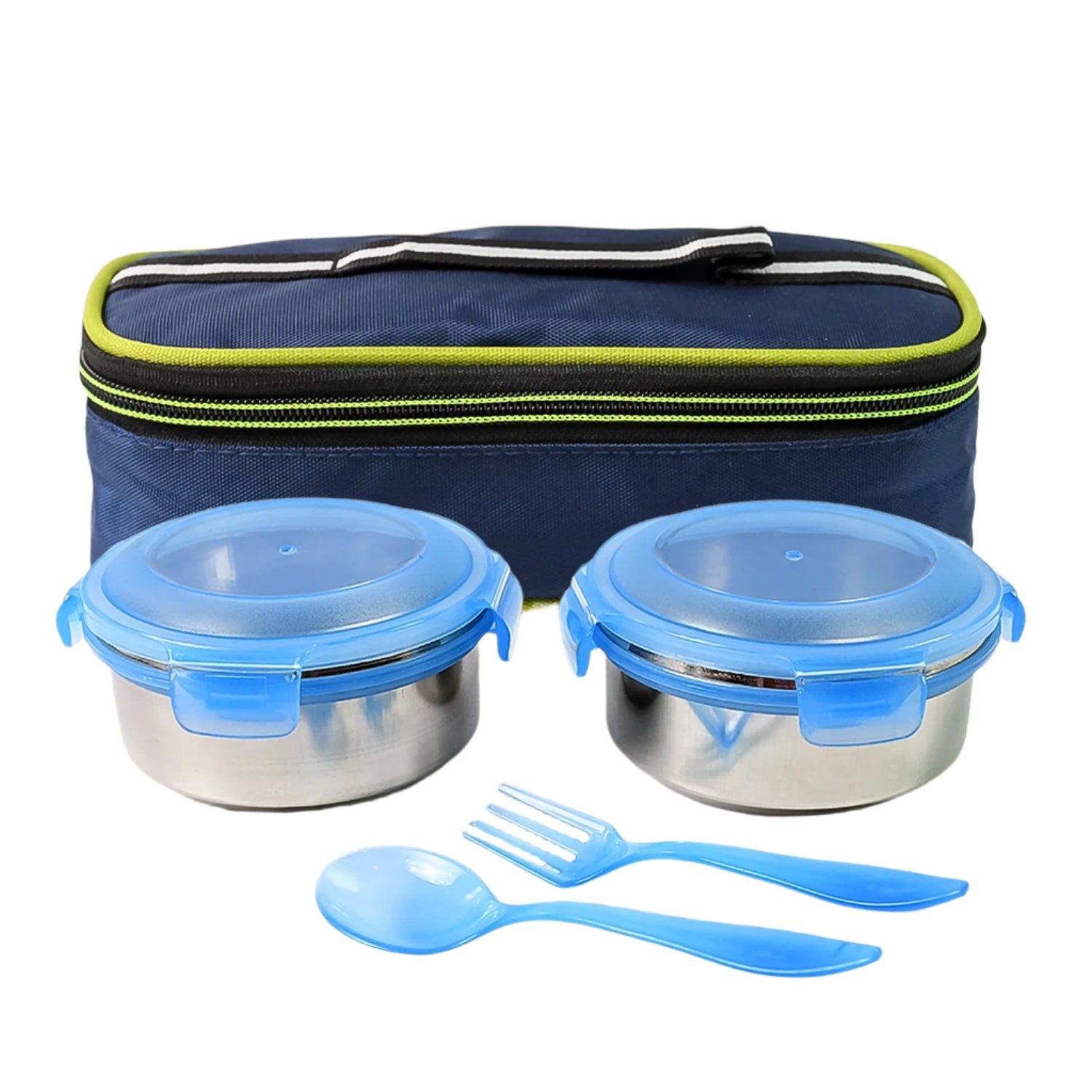 Bite Lunch Box, with Insulated Fabric Lunch Bag & Plastic Spoon, Fork