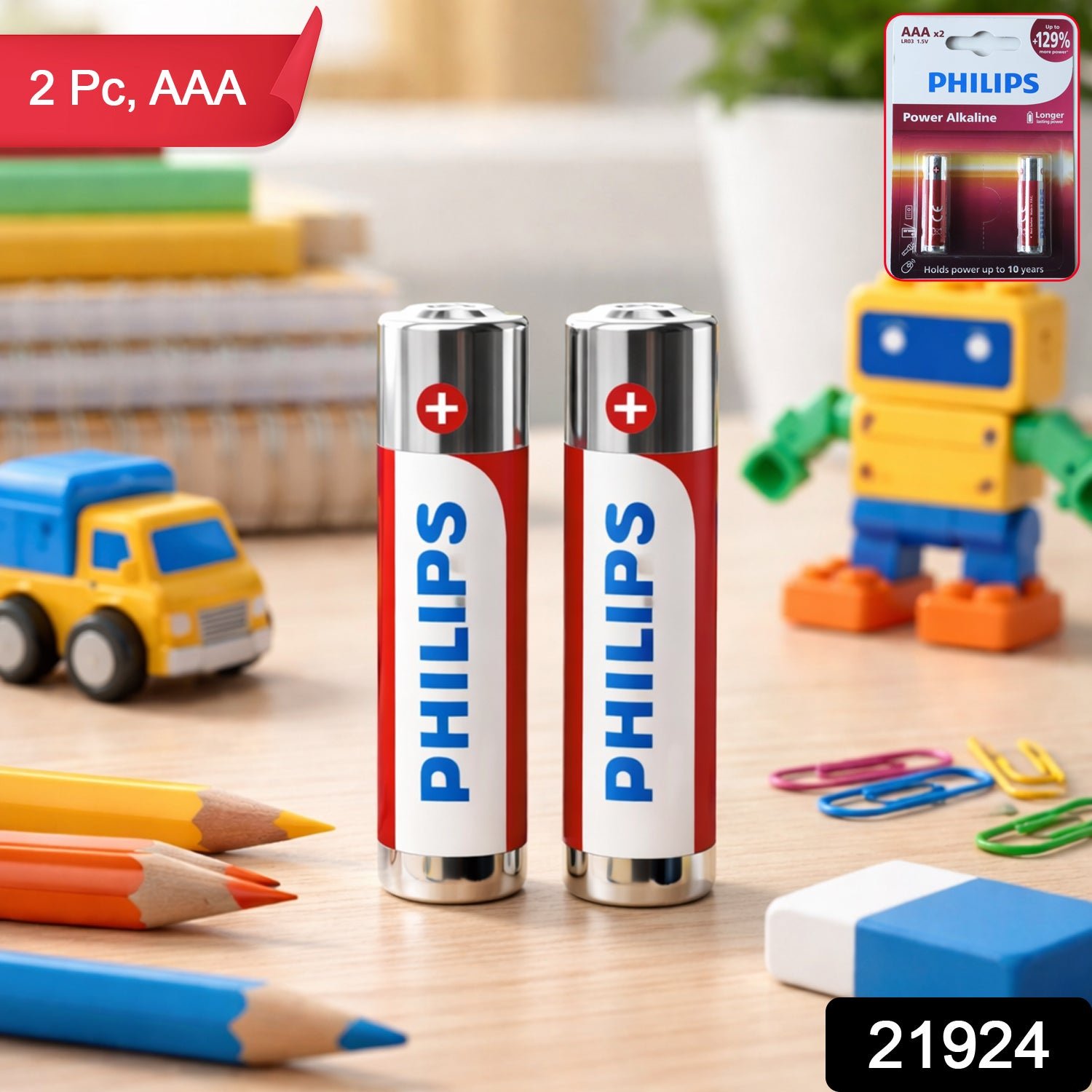 AAA Power Alkaline Batteries Longer Lasting Power (2 Pc Pack)