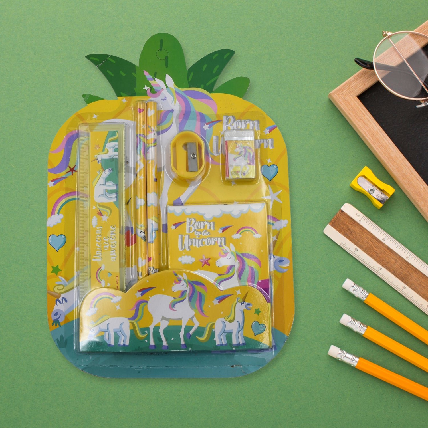 Stationery Set for School & Office with Pencil & Ruler (Gift, 6 Pc)