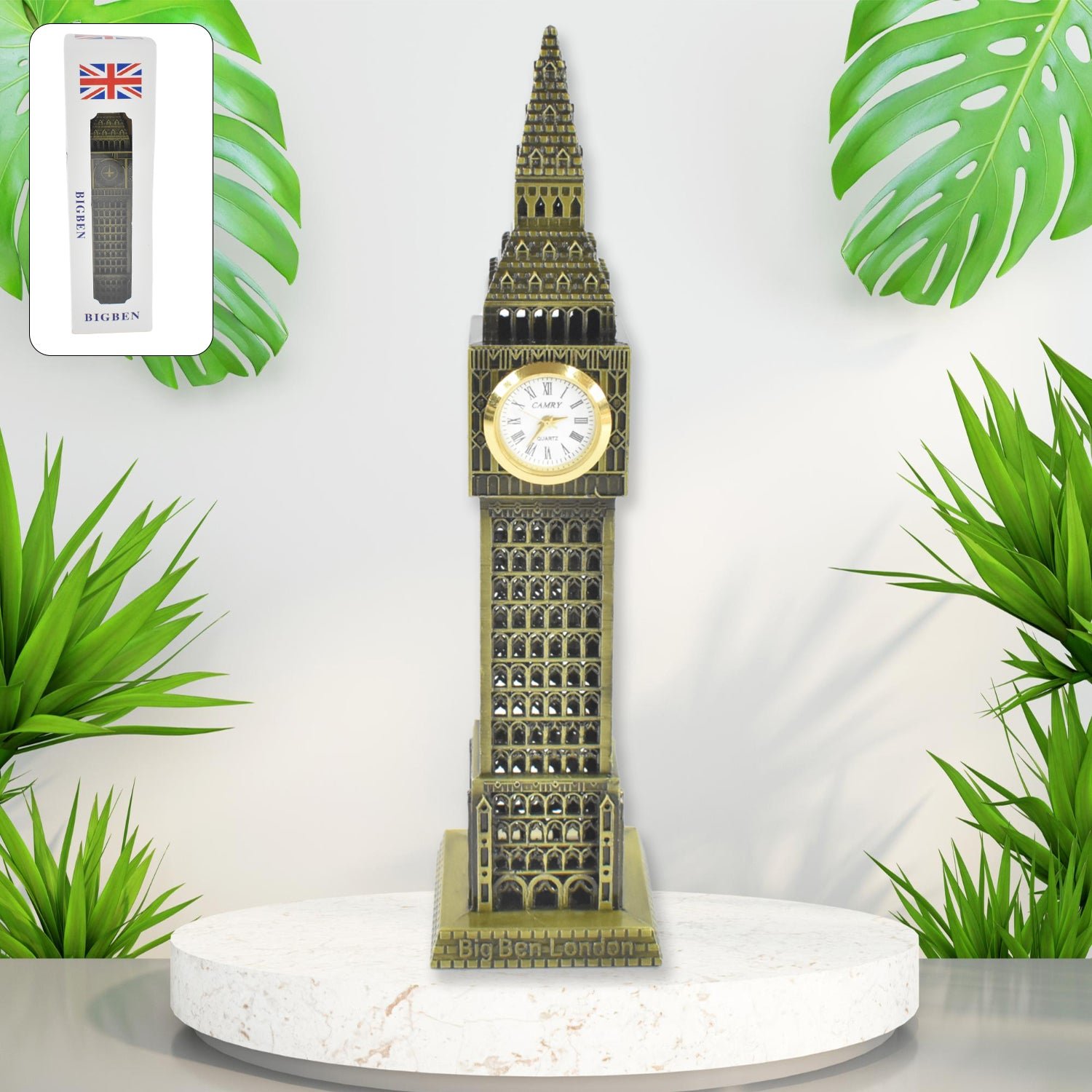Big Ben London Clock Tower Miniature Metal Statue – Elegant Home Decor Gift
