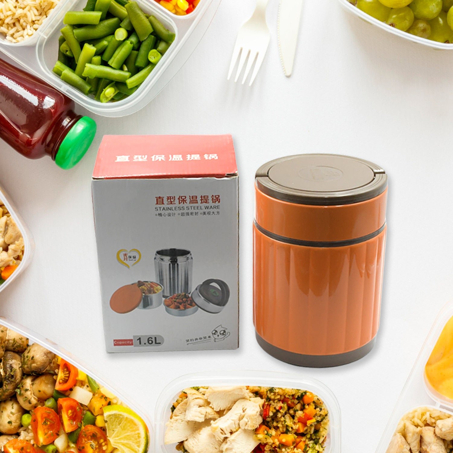 Leak-proof Thermos Flask For Hot Food, Warm Soup Cup