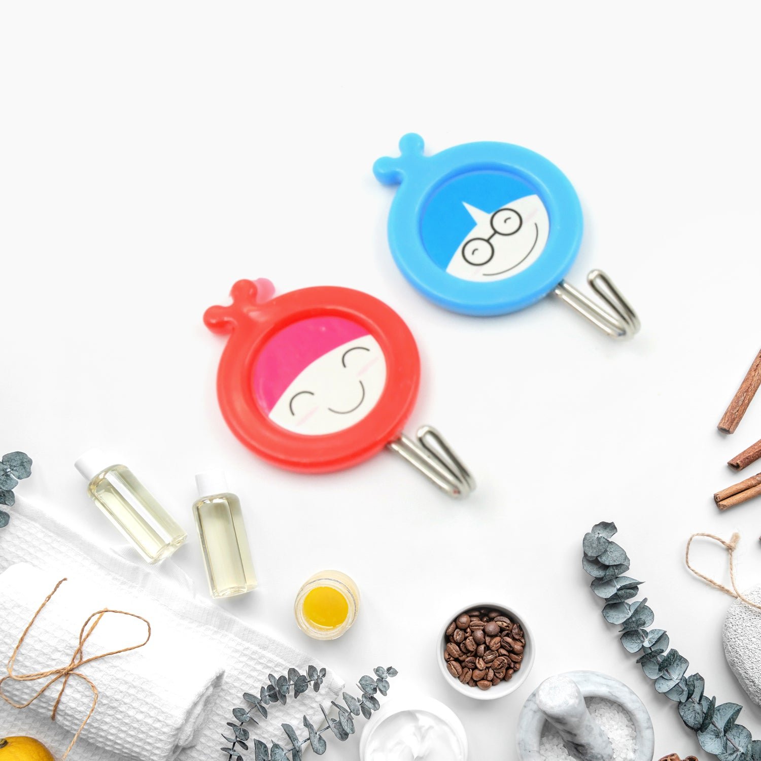 Multipurpose Self-Adhesive Hooks (2 Pc): Heavy Duty, Waterproof, Bathroom, Kitchen (2 Pc)