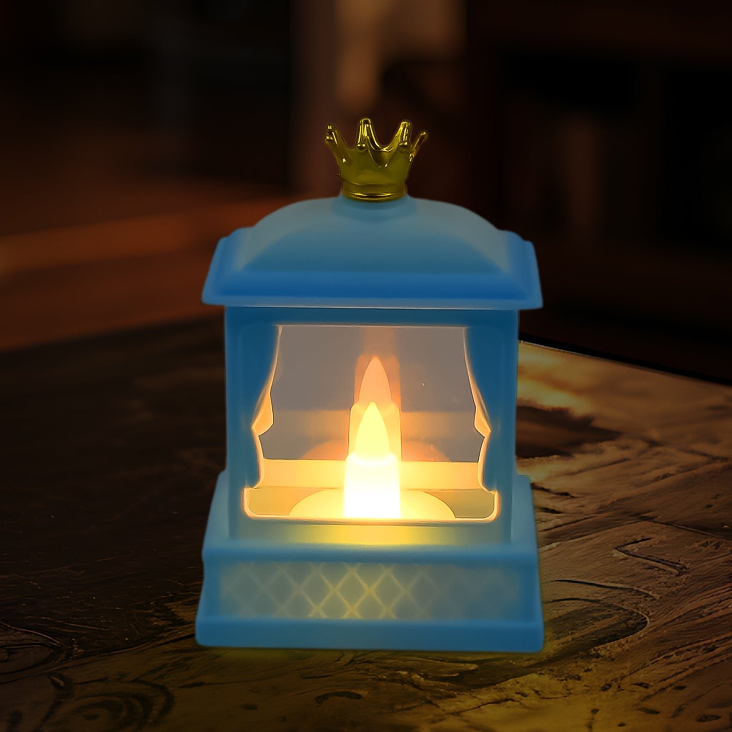 Acrylic Battery Operated Mini Square LED Lantern, Diwali (1Pc)