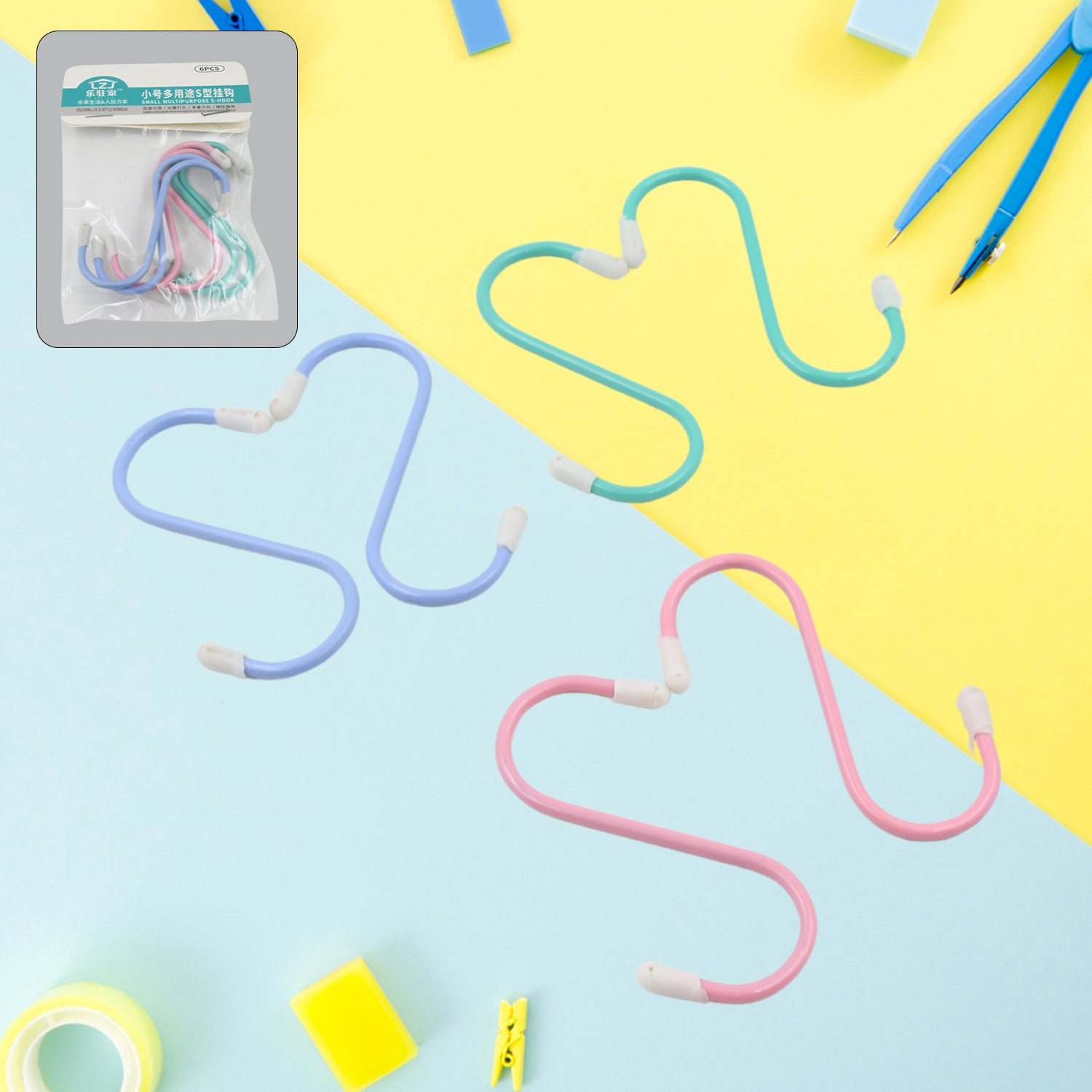 S Shape Metal Hooks for Hanging, Heavy Duty S Shaped Hooks (6 Pcs Set)