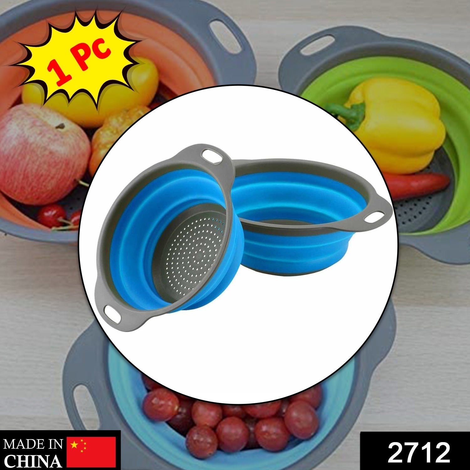 Round Sil Strainer – Foldable Multi-Use Kitchen Strainer for Cooking