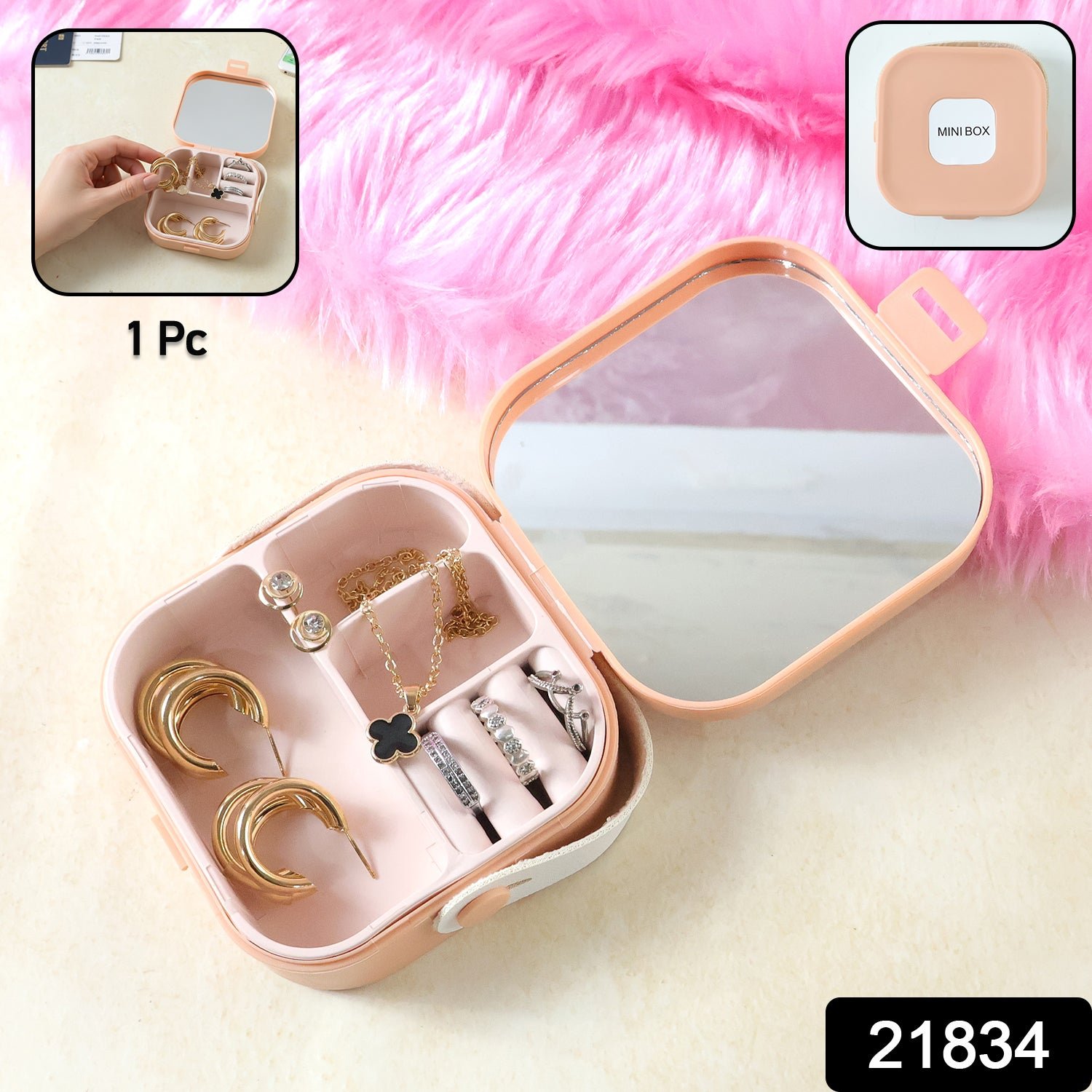 Portable Mini Jewelry Storage Box (1 Pc)