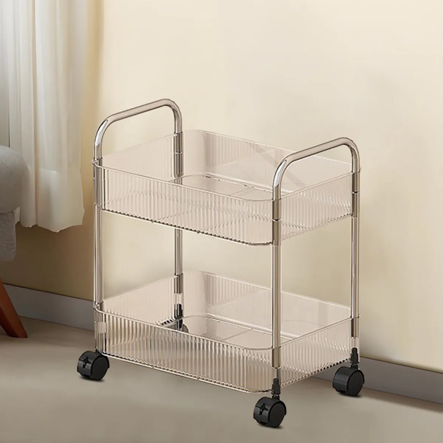 2 Layer Multipurpose Storage Trolley with Wheels (1 Pc)