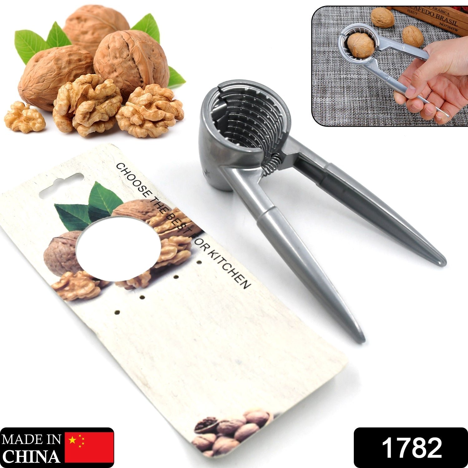 Luxury Stainless Walnut Cracker – Portable Nut Cutter & Bottle Opener for Nuts