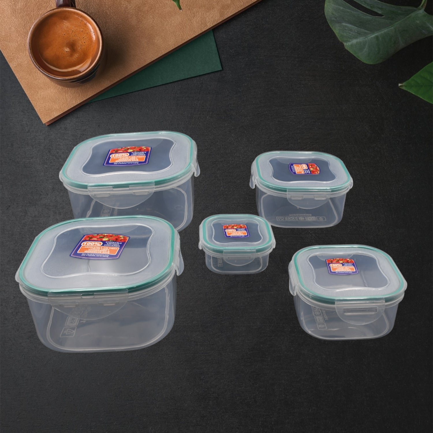 Kitchen Storage Containers Set – Fridge Organizer Lunch Boxes (5 Pcs)