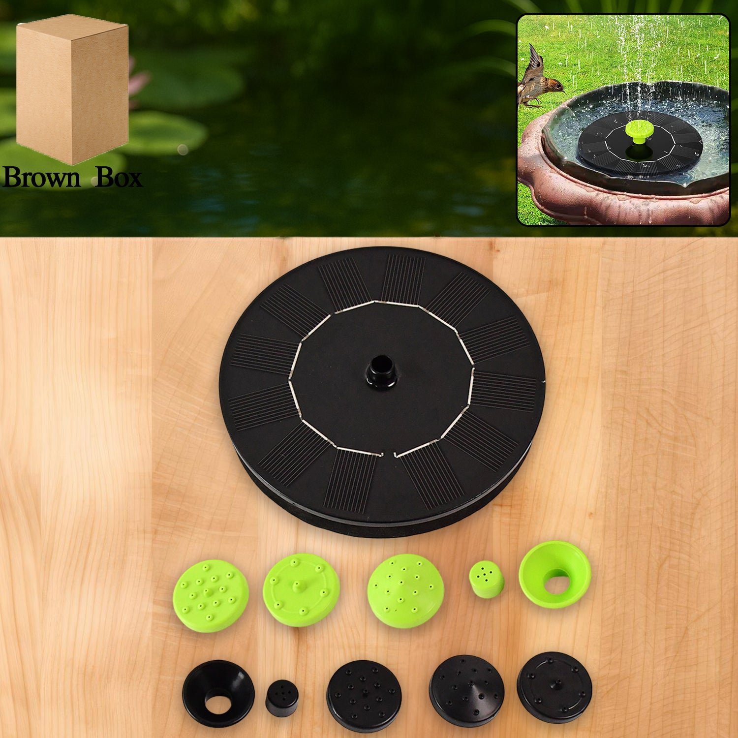 Solar-Powered Garden Fountain Pump 1 Set