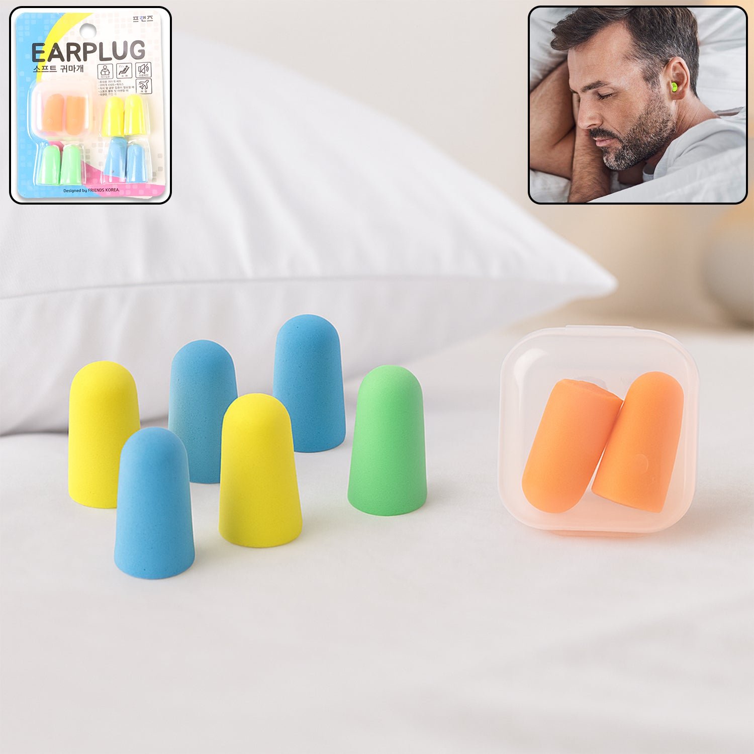 Soft Foam Noise-Cancelling Earplugs 4 pairs