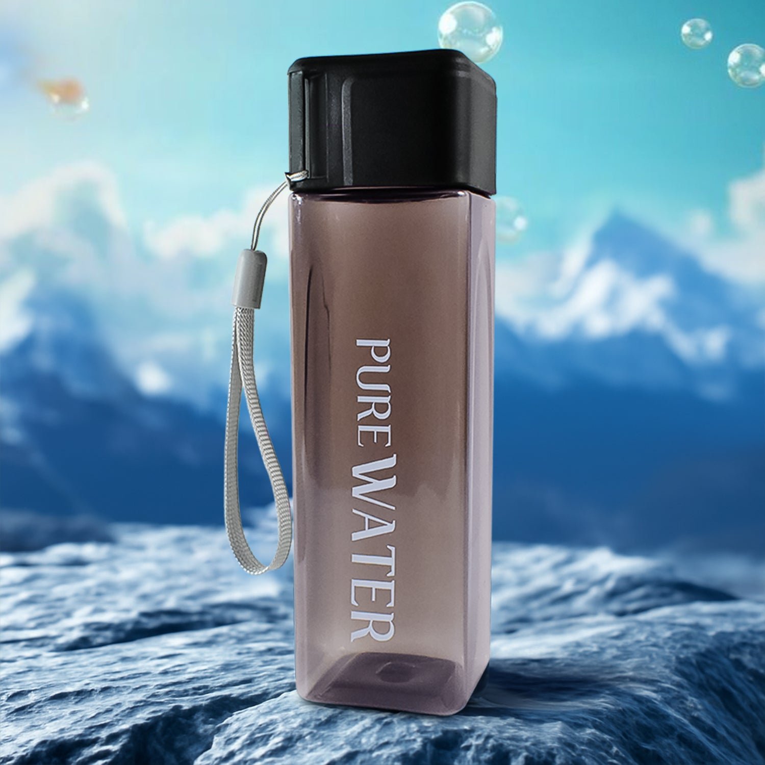 Premium 450ml Square Shape Plastic Water Bottle (1 Pc)