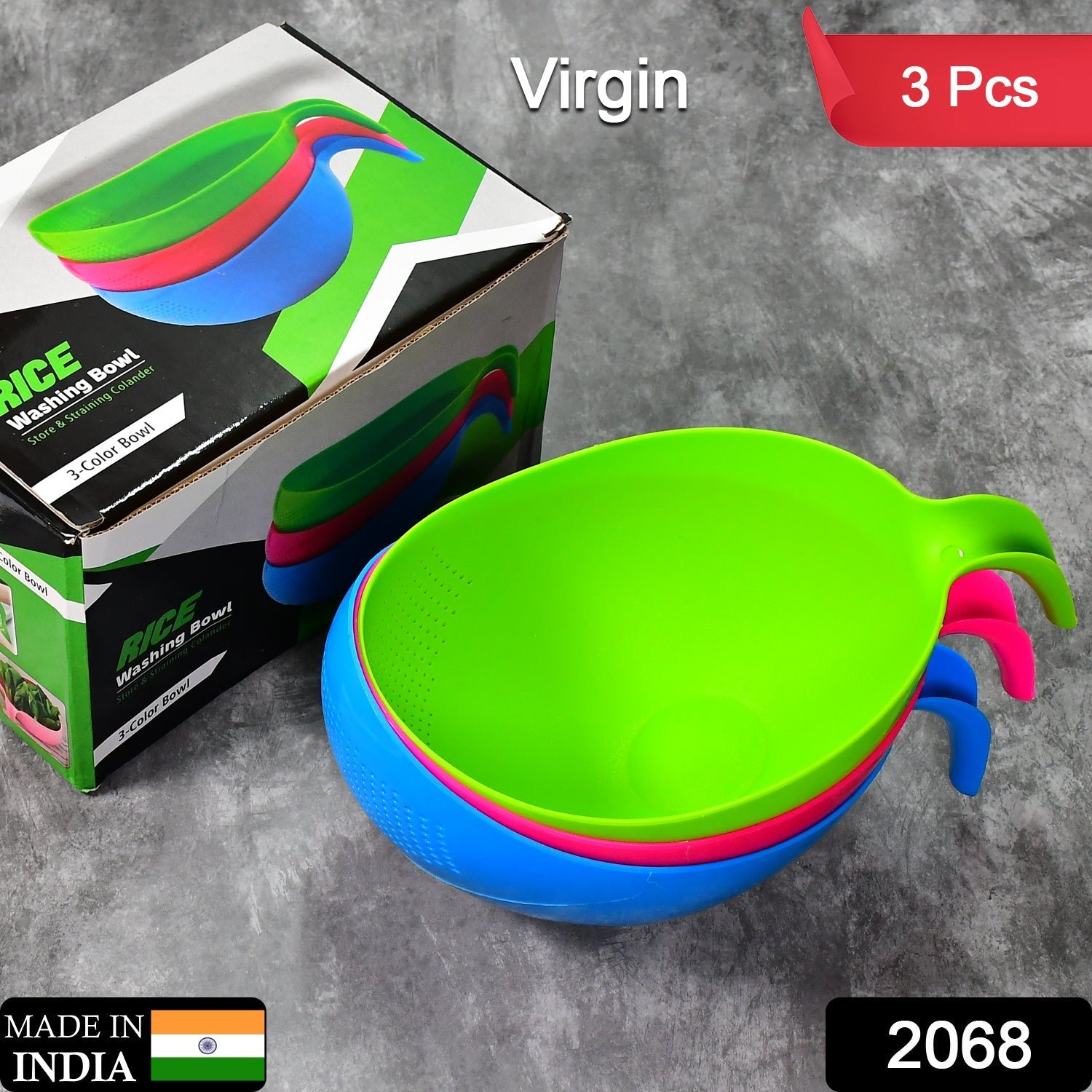 Plastic Rice Bowl / Food Strainer Thick Drain Basket (set of 3pcs)