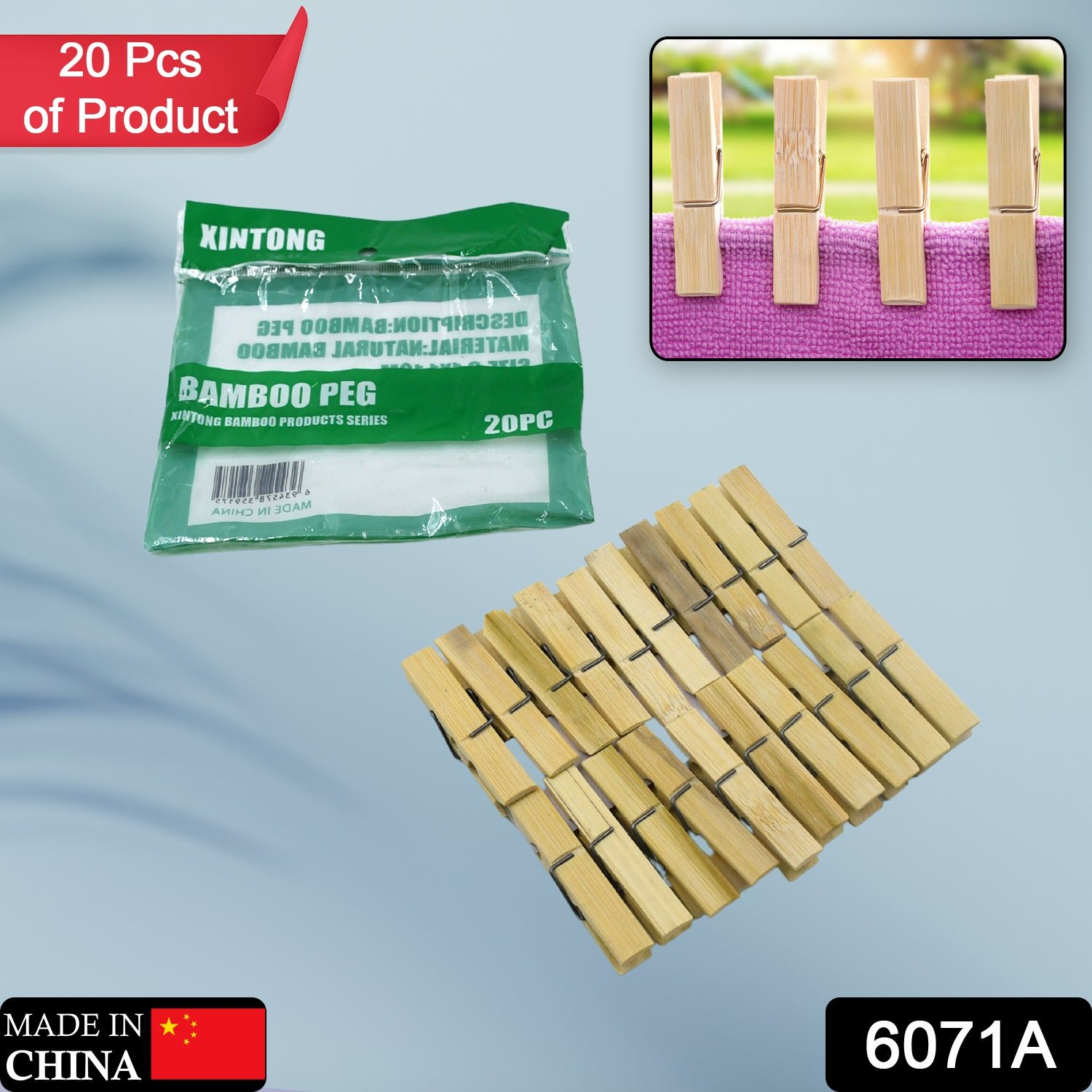 Wooden Heavy Clips – Clothespins, Craft Clips for Arts & Crafts (20 Pieces)