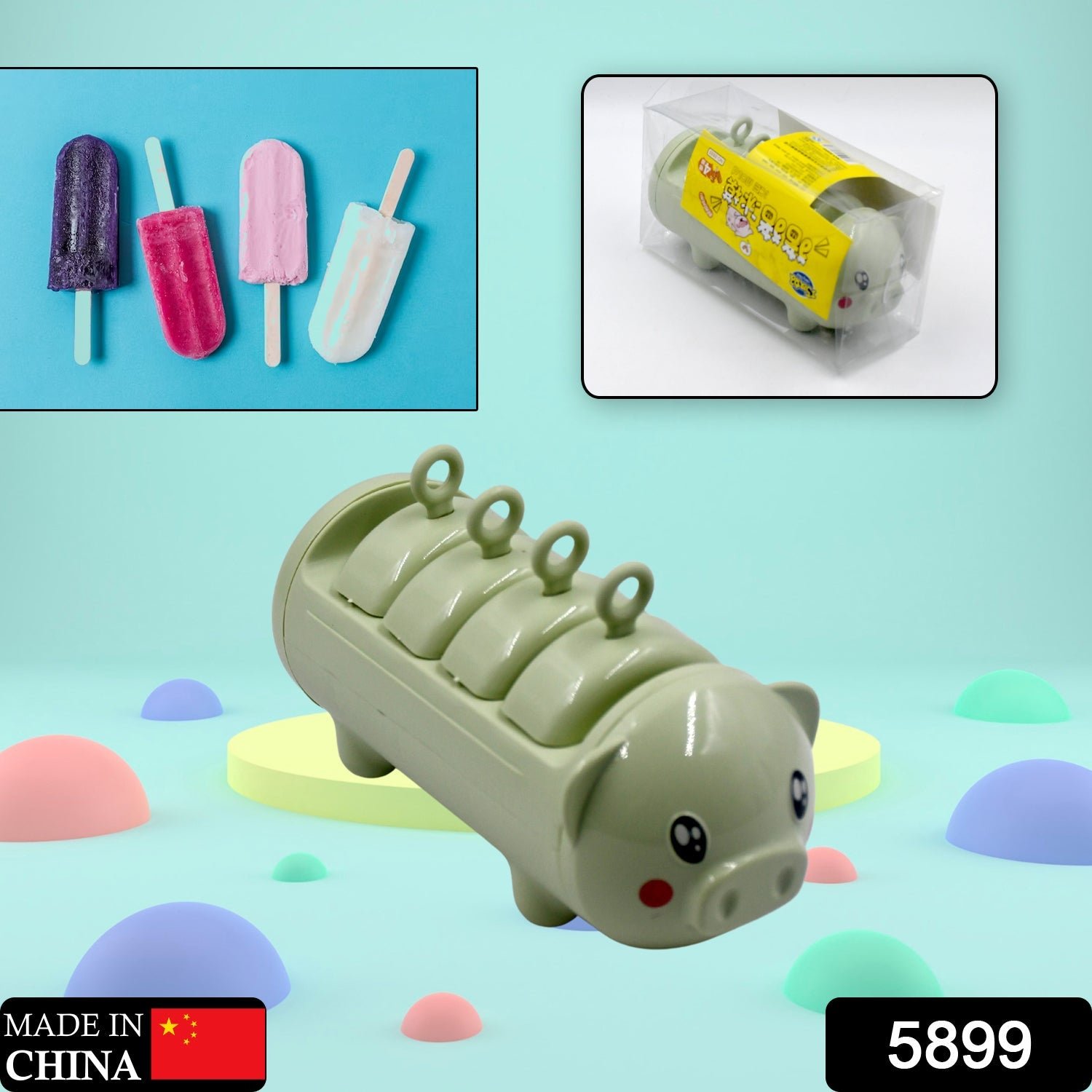 Pig Shape Ice Mold Tray – Cute Mould for Candy, Kulfi & Ice (4 Cups)