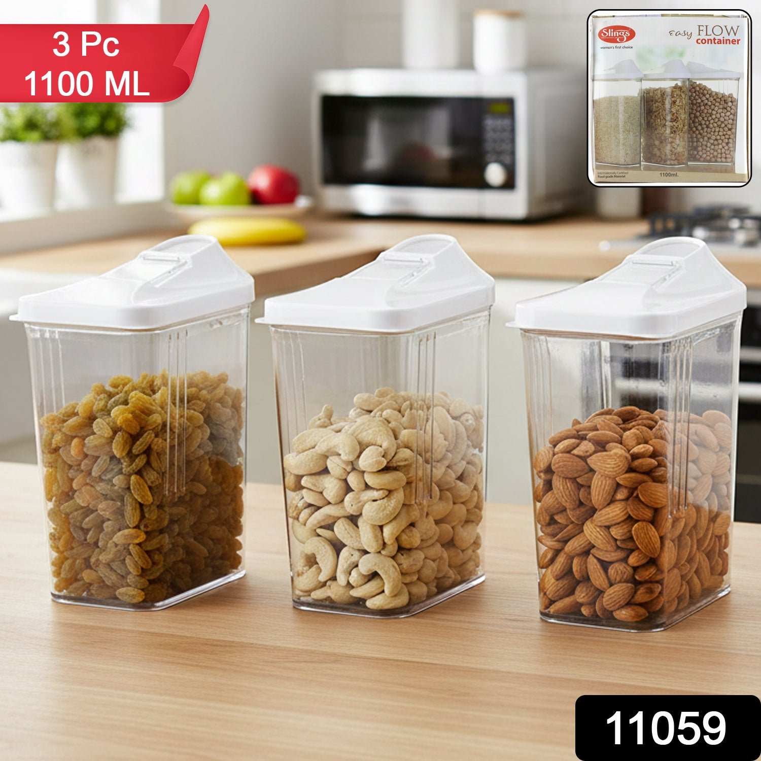 Easy Flow Airtight Storage Containers (3 Pc)
