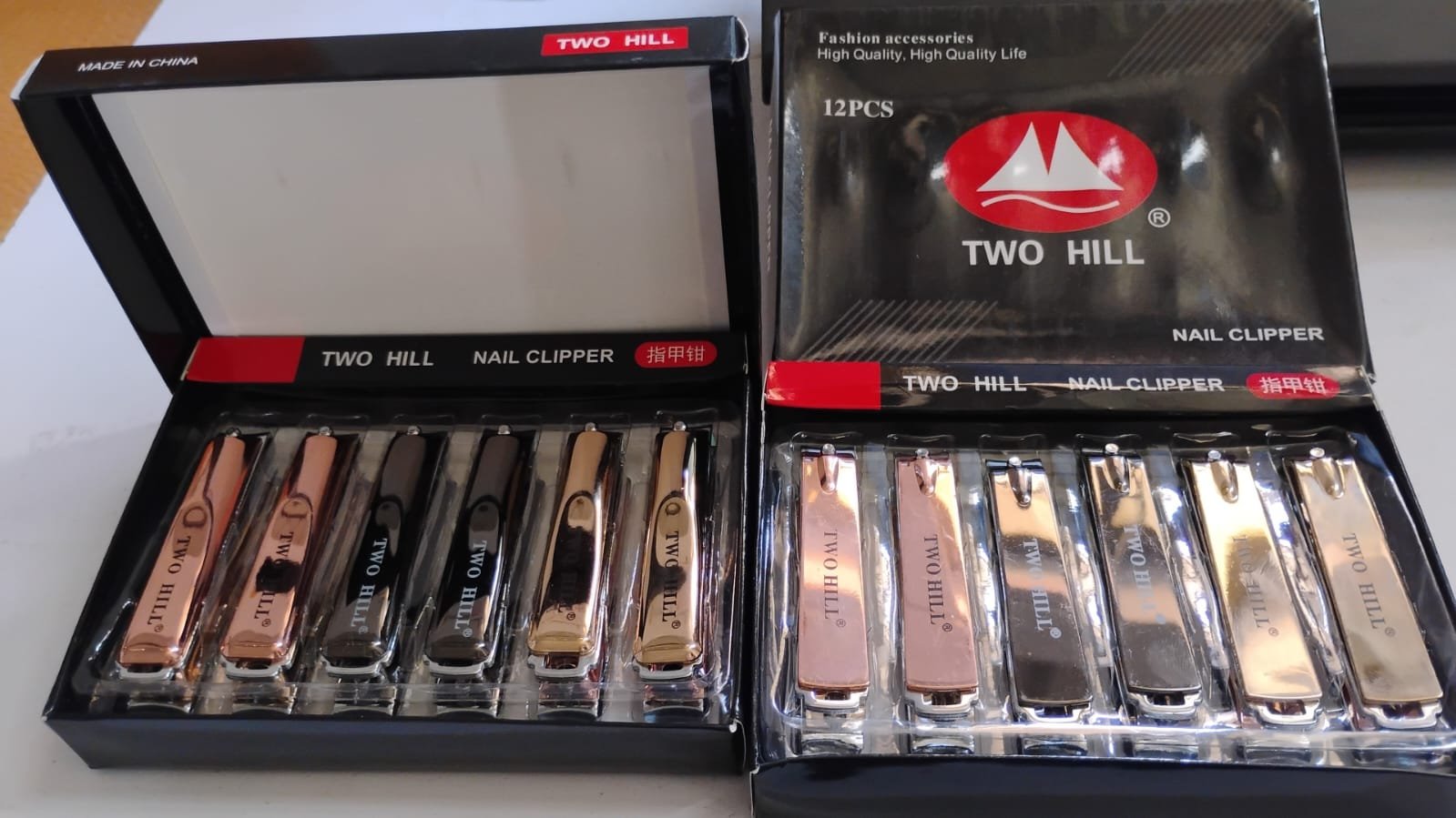 Stainless Steel Cute Nail Clipper Nail Catcher, Nail File (12 Pcs Set / Mix Design)