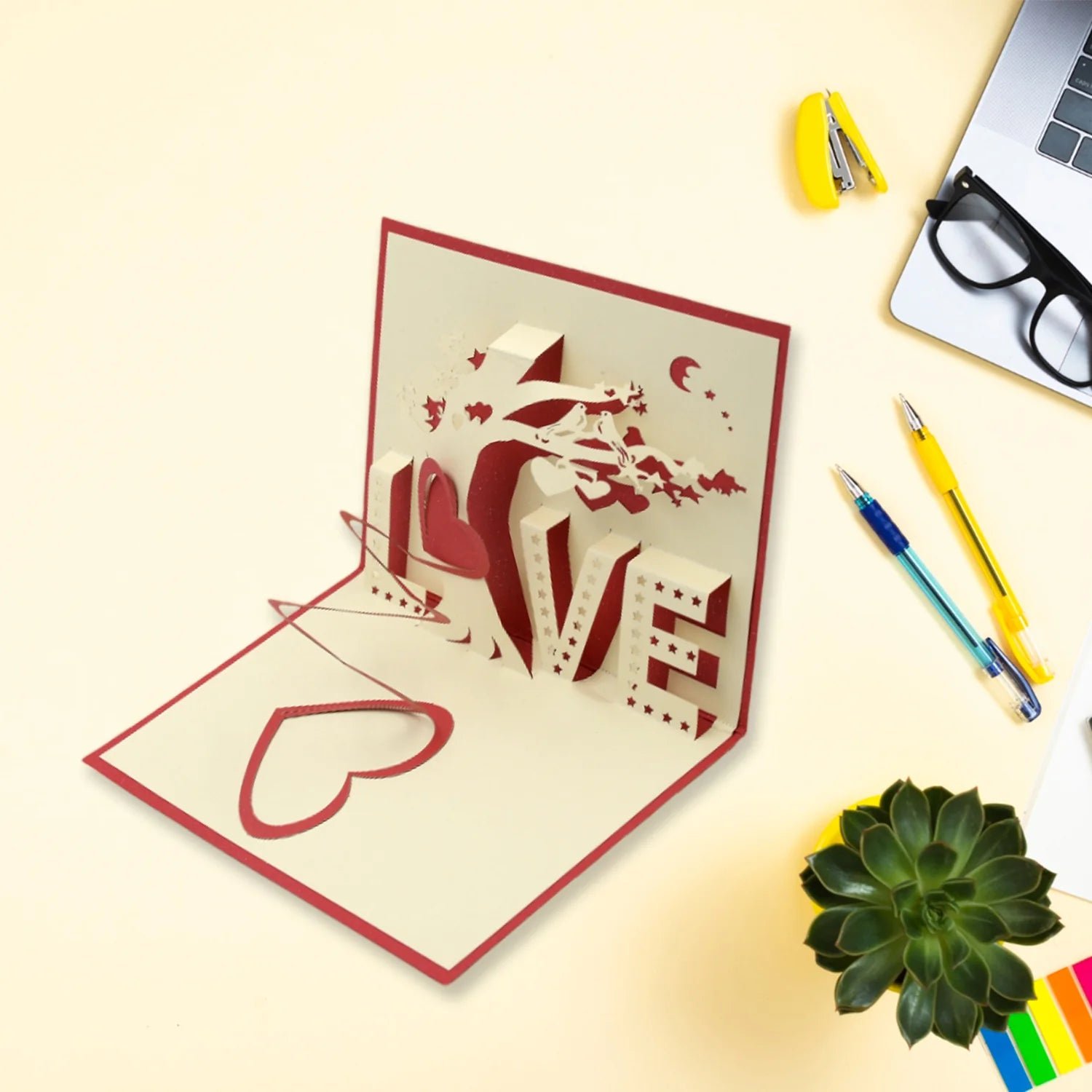Valentine’s Day Special Gift Box - Heart-Shaped Light, Chocolate Box & Golden Flower
