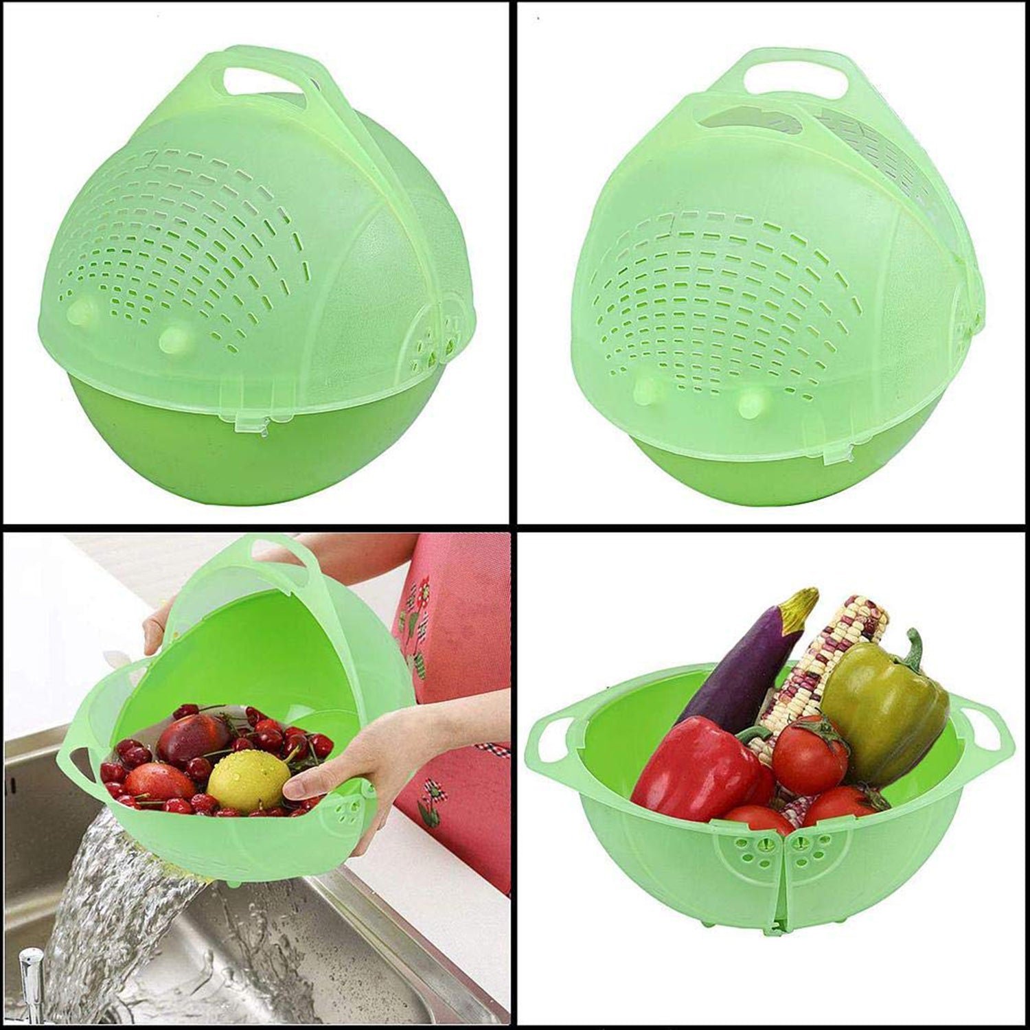 Apex Smart Basket 3in1 Multiuse Fruit And Vegetable Bowl  (1 Pc / Mix Color)