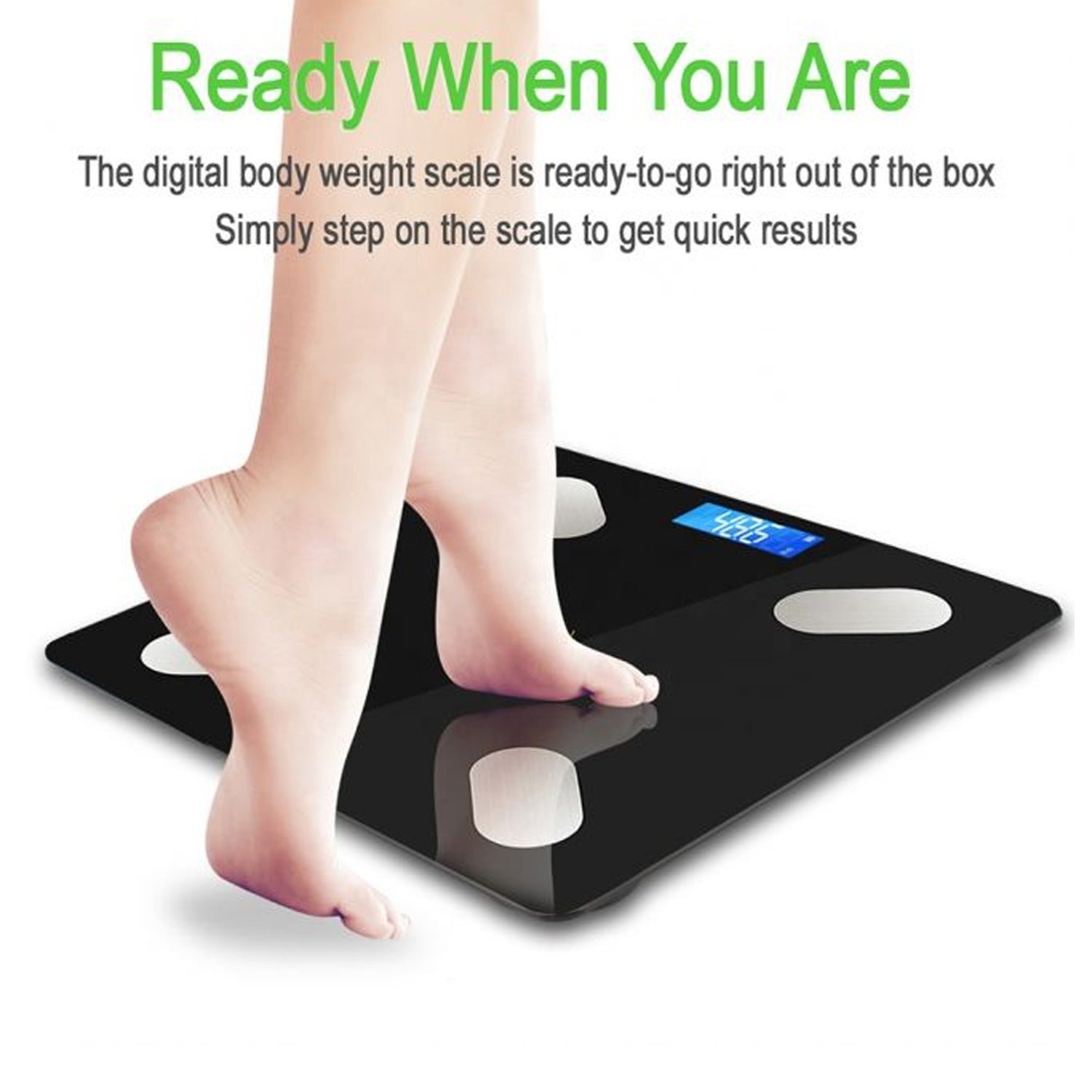 Bluetooth Body Fat Scale Digital Smart Body Weight Scale iOS and Android App to Manage Body Weight, Body Fat, Water, Muscle Mass, BMI, BMR, Bone Mass and Visceral Fat with BMI Scale