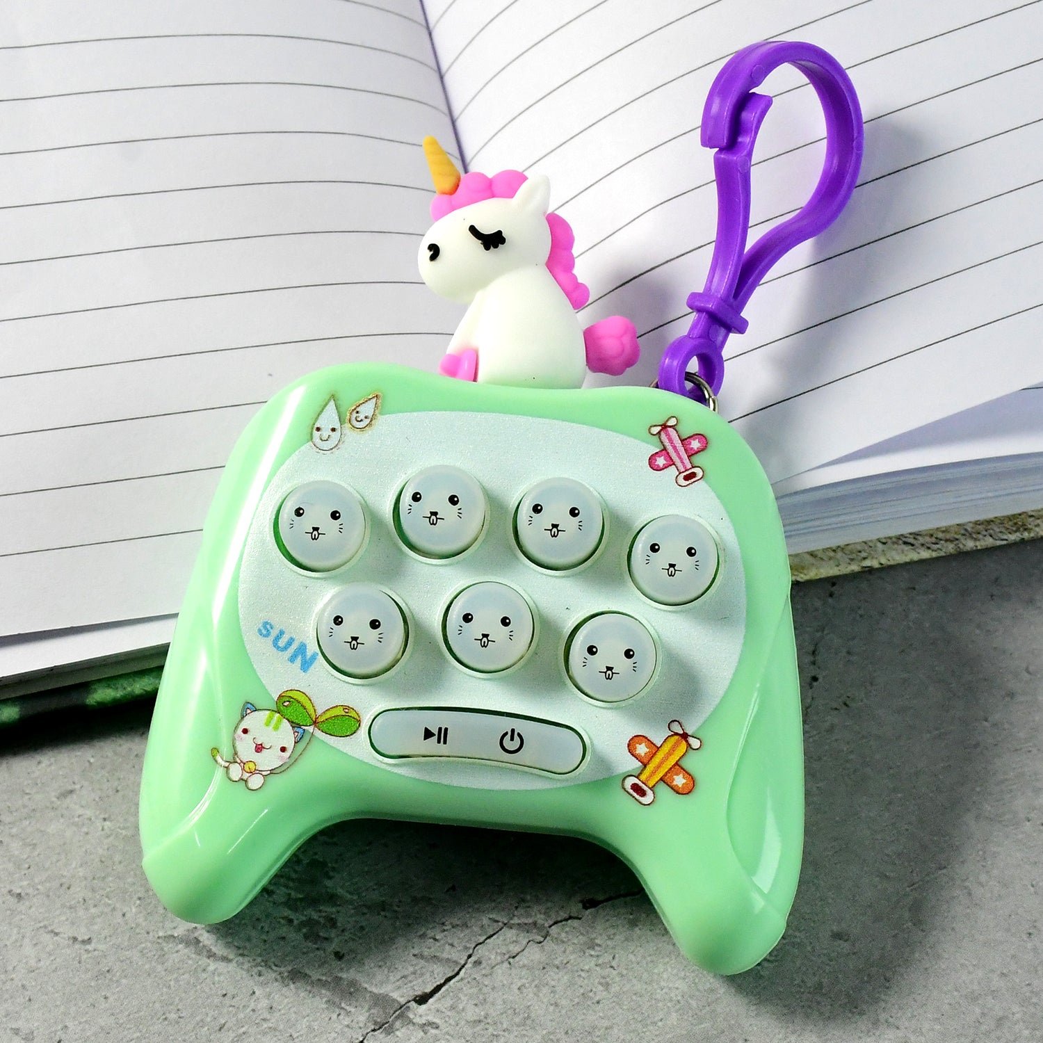 Cartoon Push-Button Musical Keychain Toy - (1 Pc)