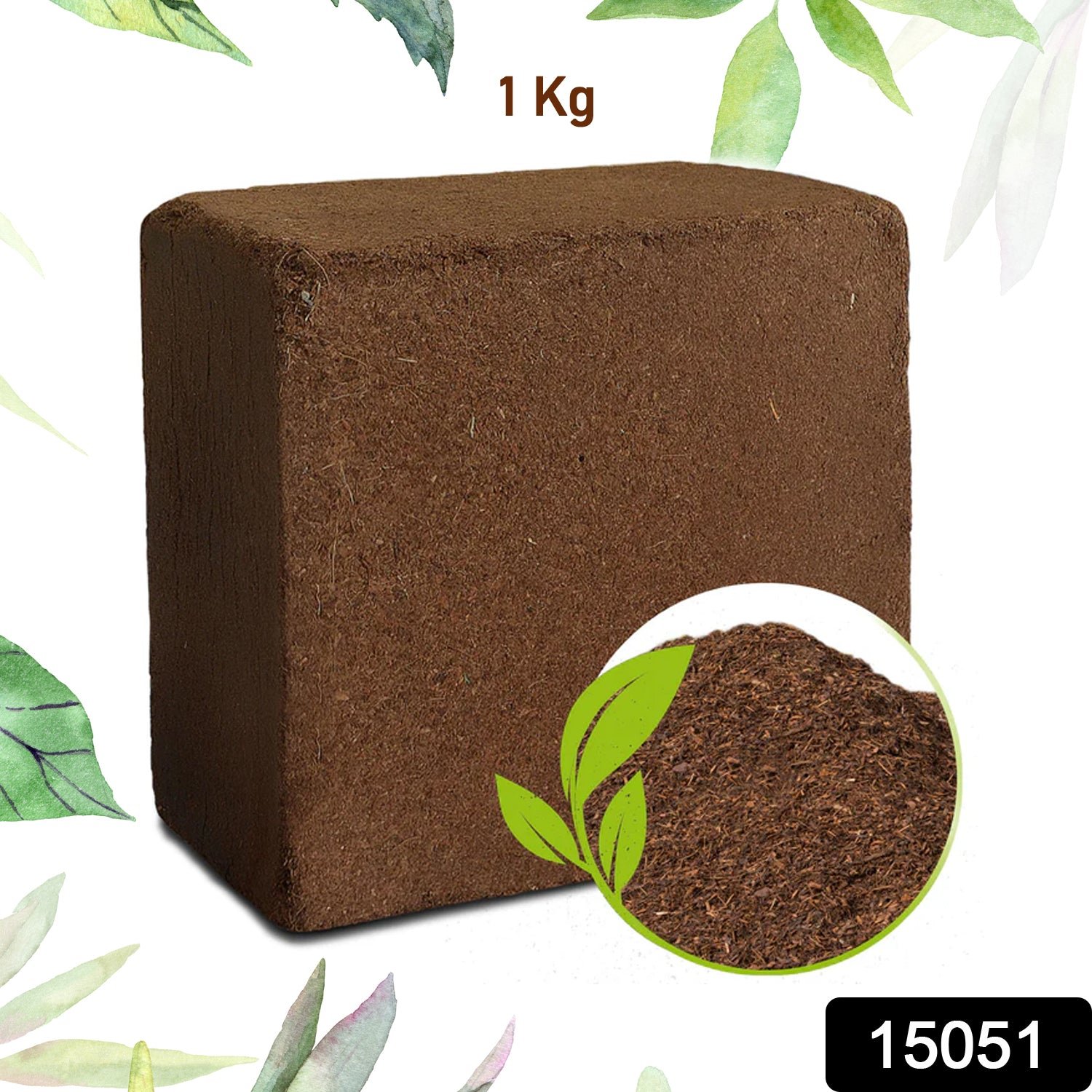 Cocopeat Block Organic Fertilizer & Potting Mixture for Home Gardening (1 KG)