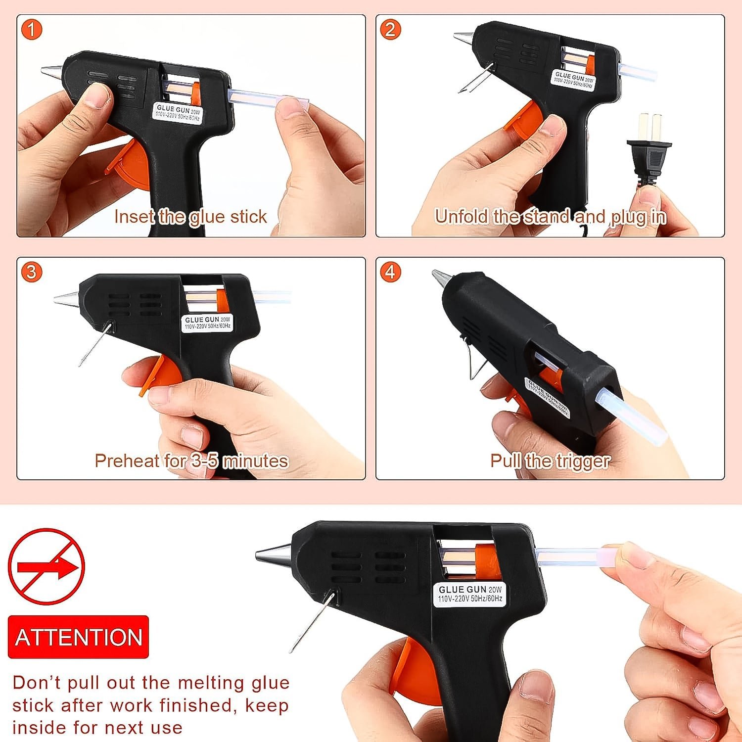 Professional Hot Melt Glue Gun – Rapid Heating Quick Melt Glue Gun (40W)