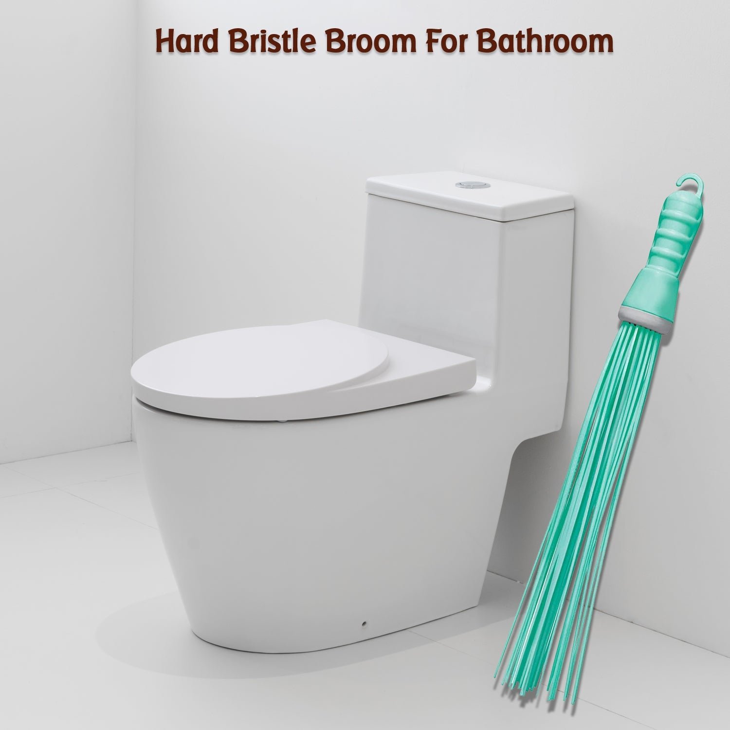 Plastic Hard Bristle Broom for Bathroom Floor Cleaning – Wet & Dry Scrubbing