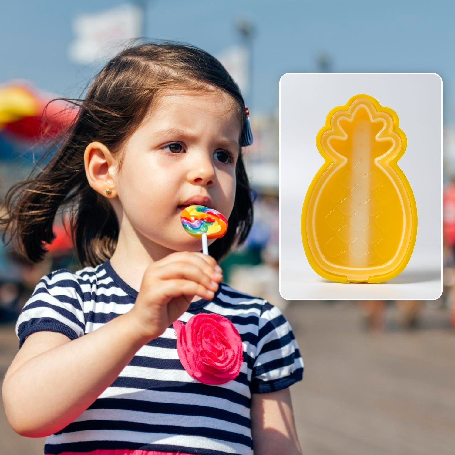 Pineapple Shape sicle Molds - Silicone Ice Candy Cream Mould, DIY Ice Kitchen tool