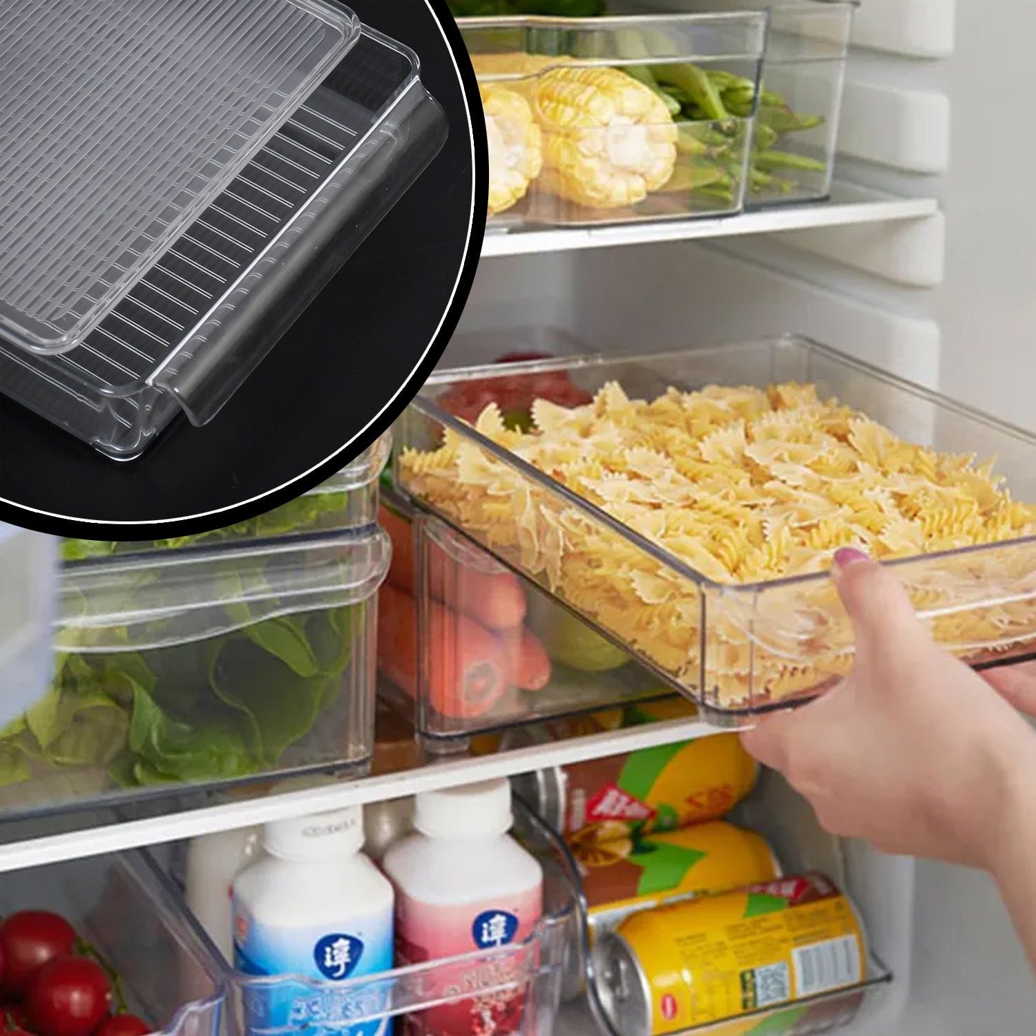 Refrigerator Organizer Bins Stackable Fridge Organizers Freezer, Kitchen, Cabinets
