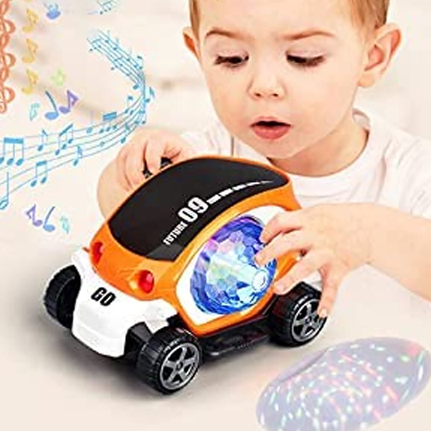 360° Rotating Stunt Car Toy – Bump & Go (1 Pc, Battery Not Included)