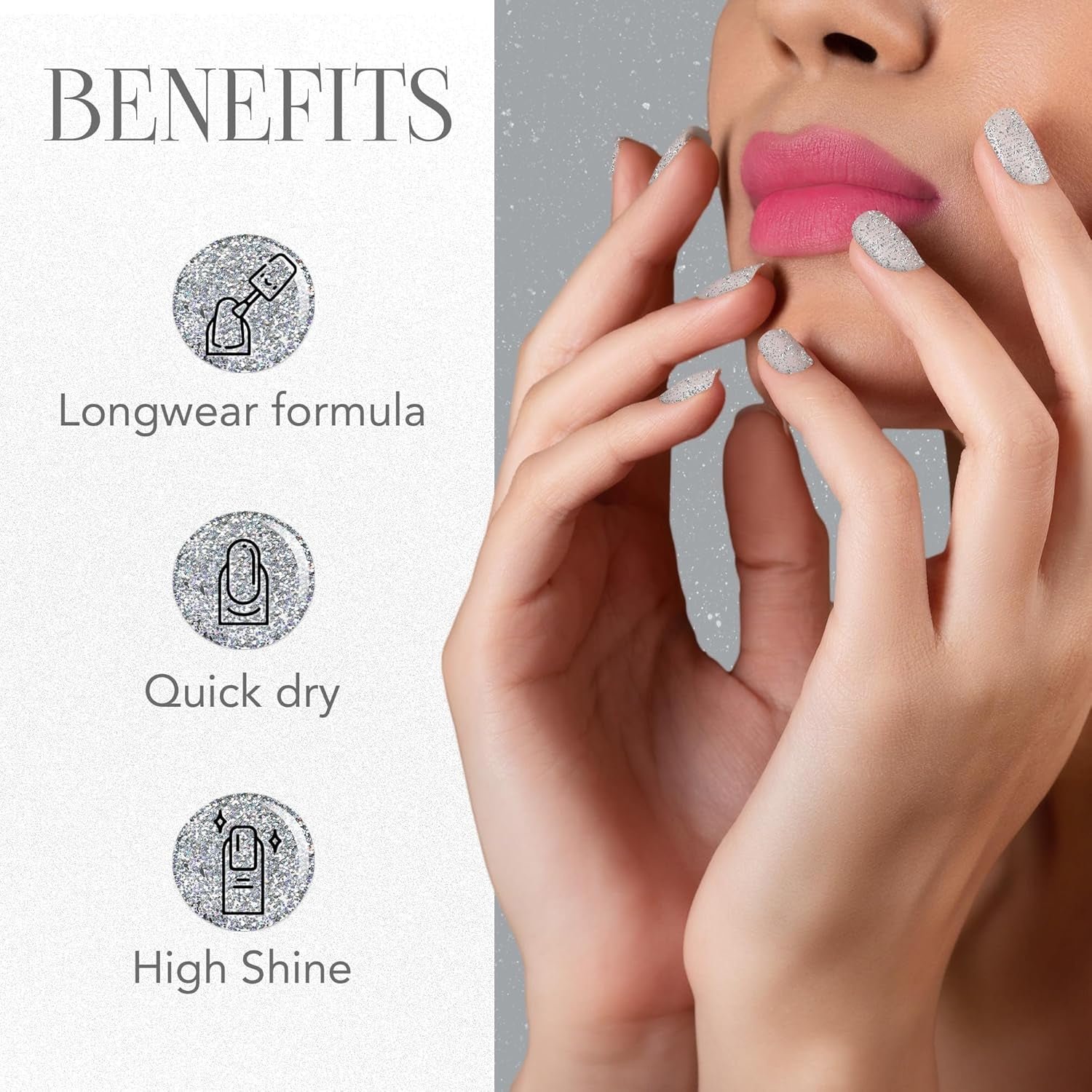 OG Beauty Silver Moonlight Starlet Glitter Nail Paint (10 ML / 1 Pc)