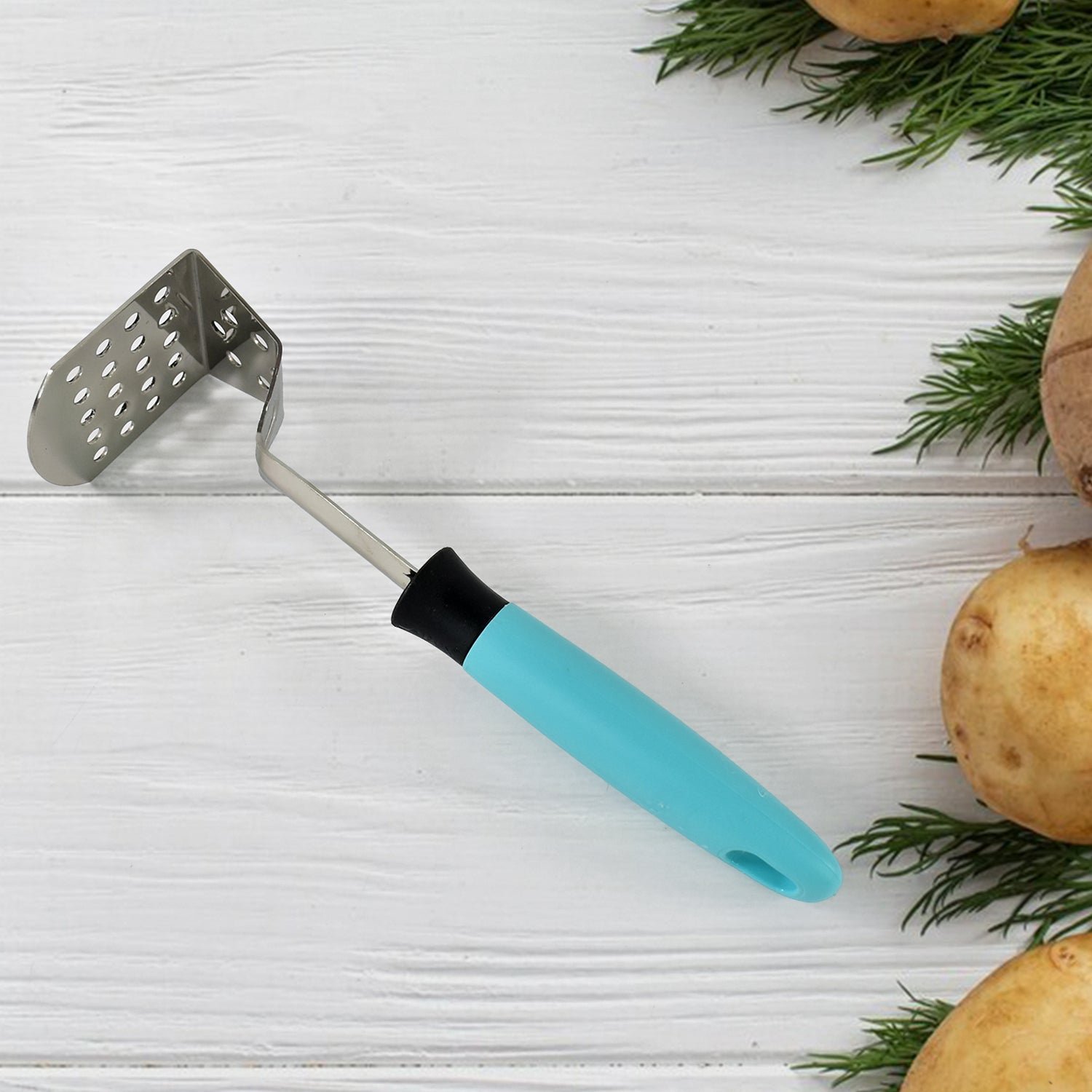 Apex L-Handle Stainless Steel Potato Masher Ergonomic Grip (1 Pc)