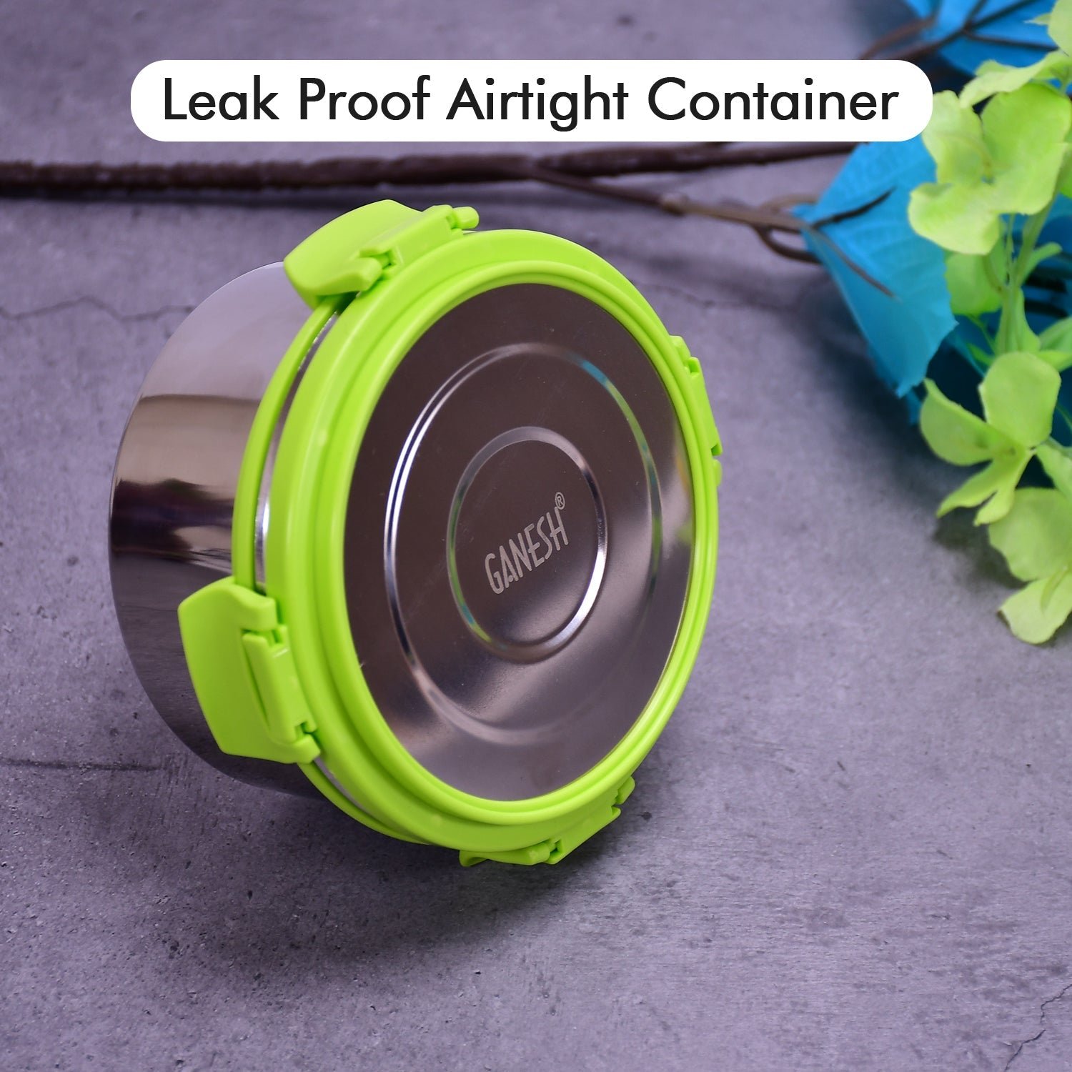 Ganesh Solo round 400 Stainless Steel Leak proof airtight Lunch Pack for Office use