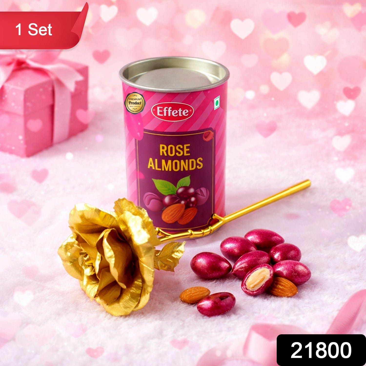 Golden Rose with Almonds chocolate Gift Set (1 Set)
