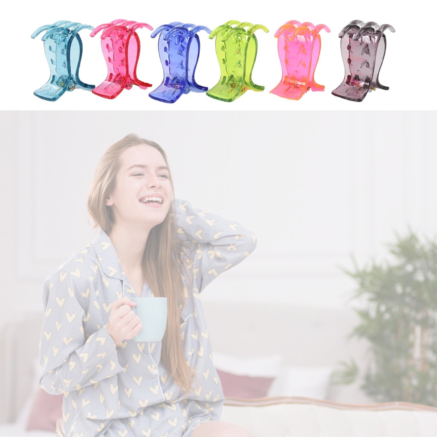 Big Hair Clips Girls Kids Hair Accessories (6 Pcs Set / Transparent)