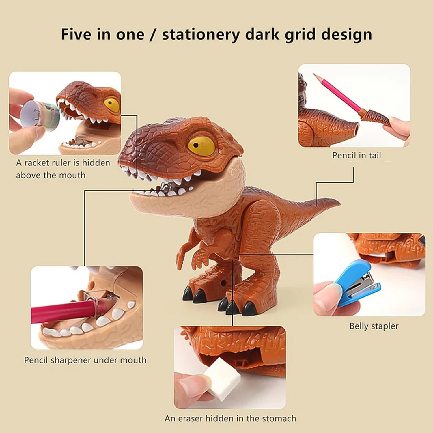 Dinosaur Shaped Stationery Gift Set for Kids Set (Mix Design)