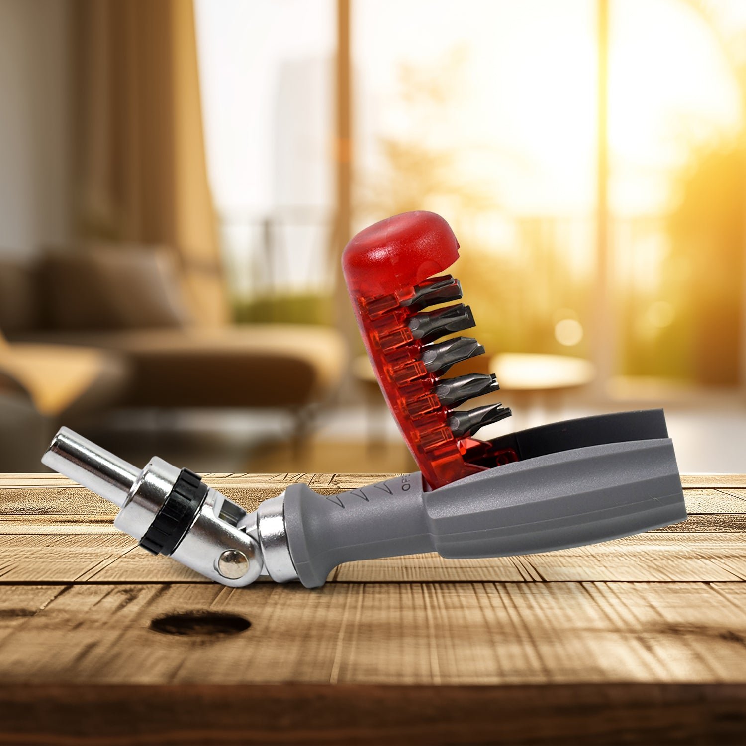 Multi Bits Ratchet Screwdriver Set, Adjustable Angle Two-Way Ratcheting (1 Set)