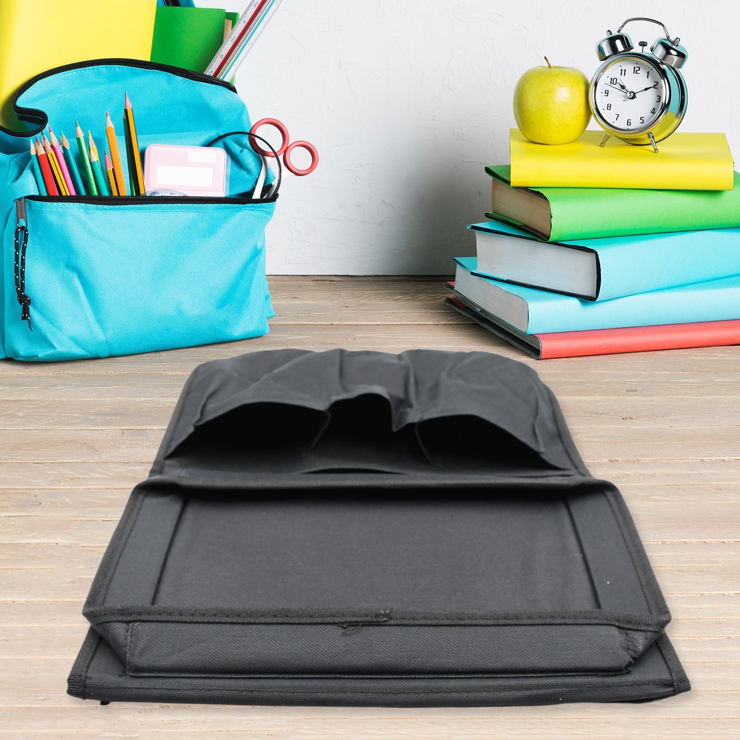 Sofa Arm Rest Hanging Storage Bag for Magazines & Books (Black)