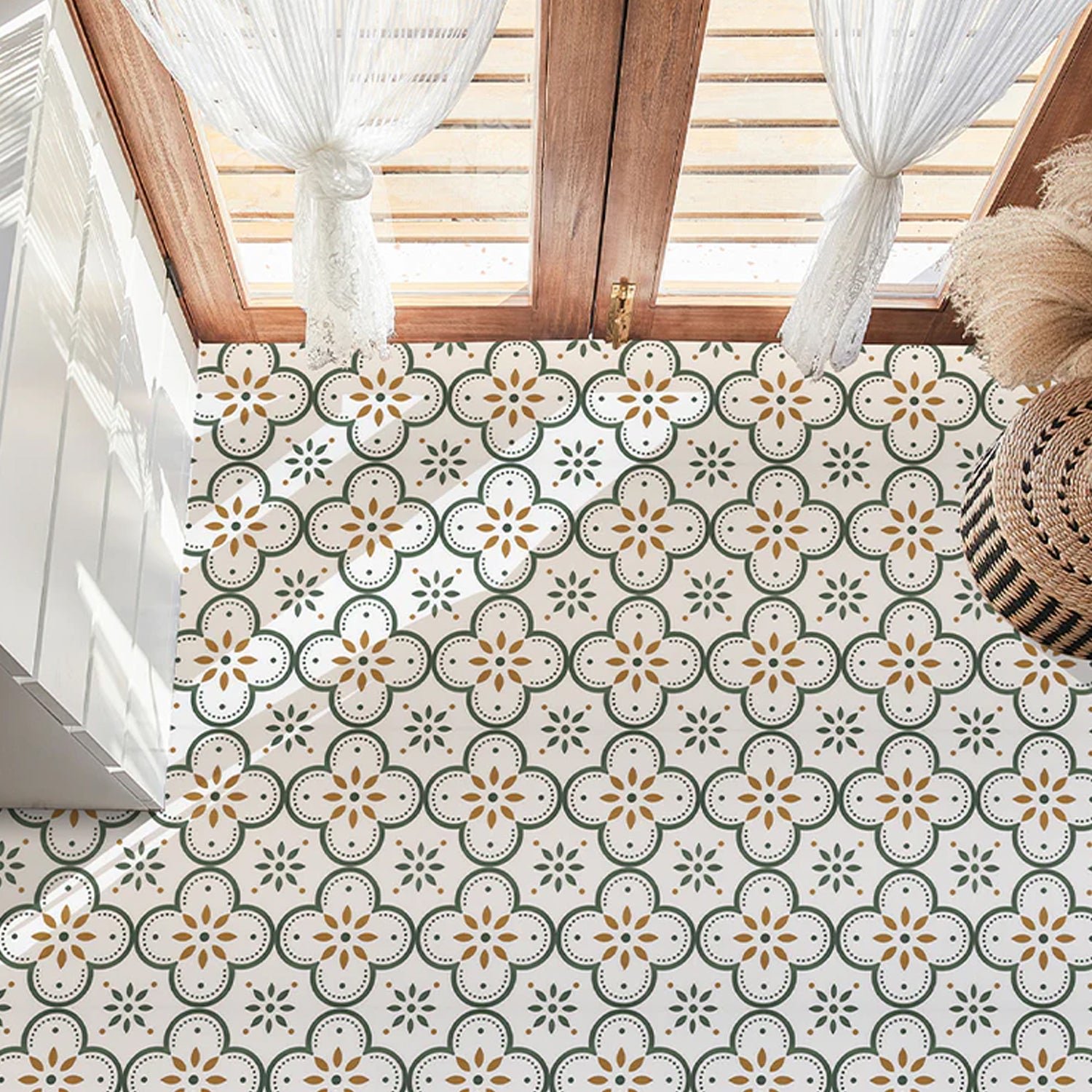 Peel & Stick 8×8 Inch Floor Tiles for Kitchen & Bathroom (10 Pc Set)