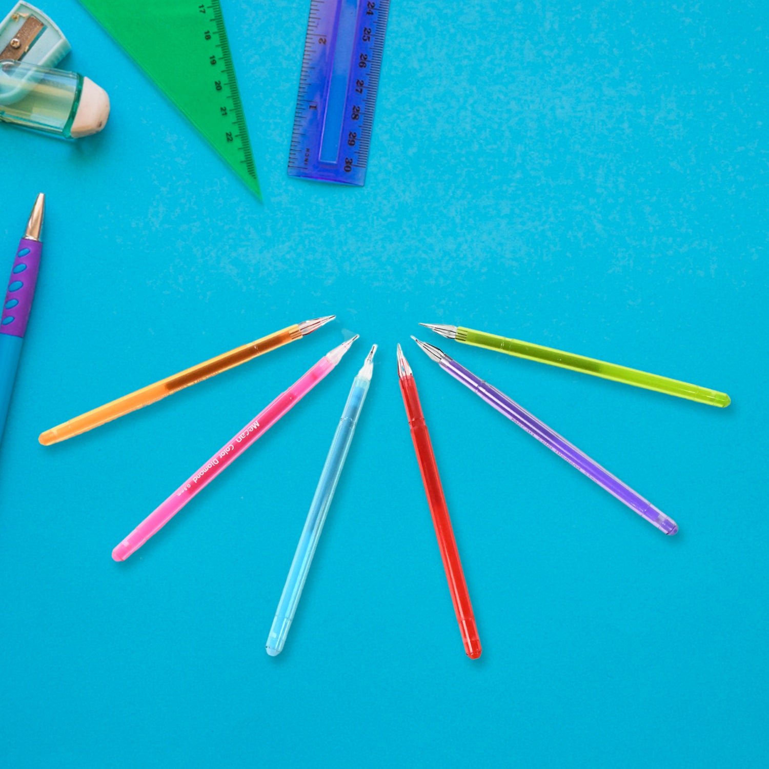 Multi Colour Gel Pen Set, Set of 6 Colours (6 Pcs Set)