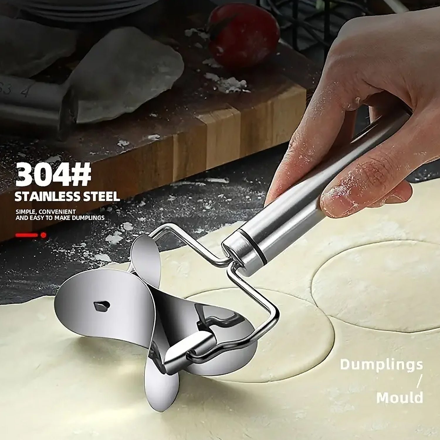 Multifunctional Easy and Fast Stainless Steel Puri cutter roller Machine (1 pc)