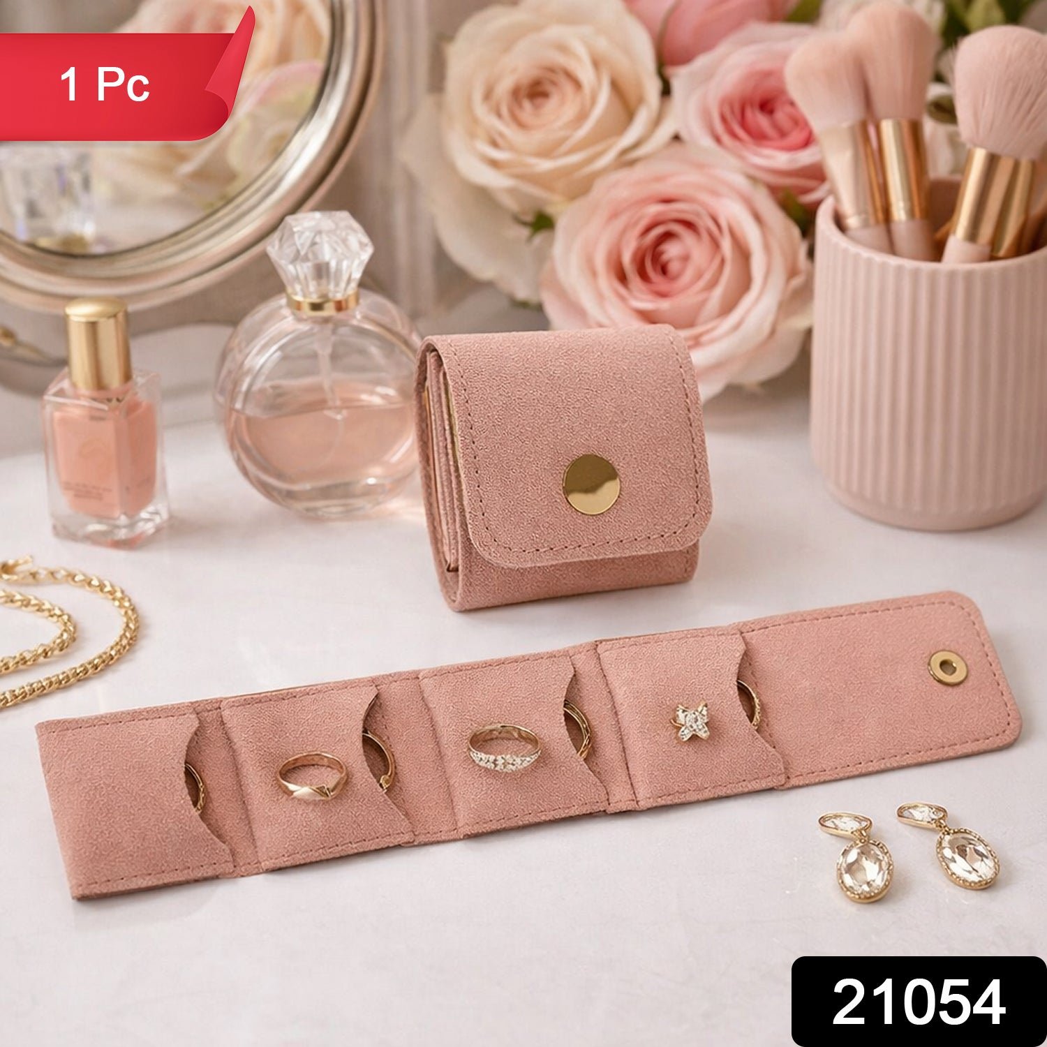 Compact Foldable Jewelry Storage Pouch / Wallet (1 Pc)