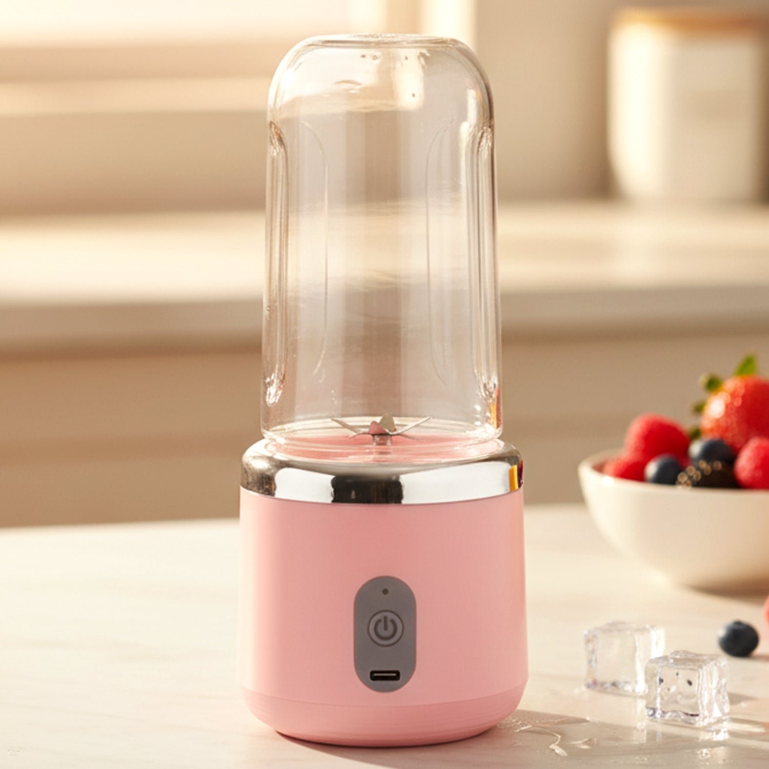 Portable USB Rechargeable Electric Mini Juicer Blender (1 Set, 400ML Capacity)