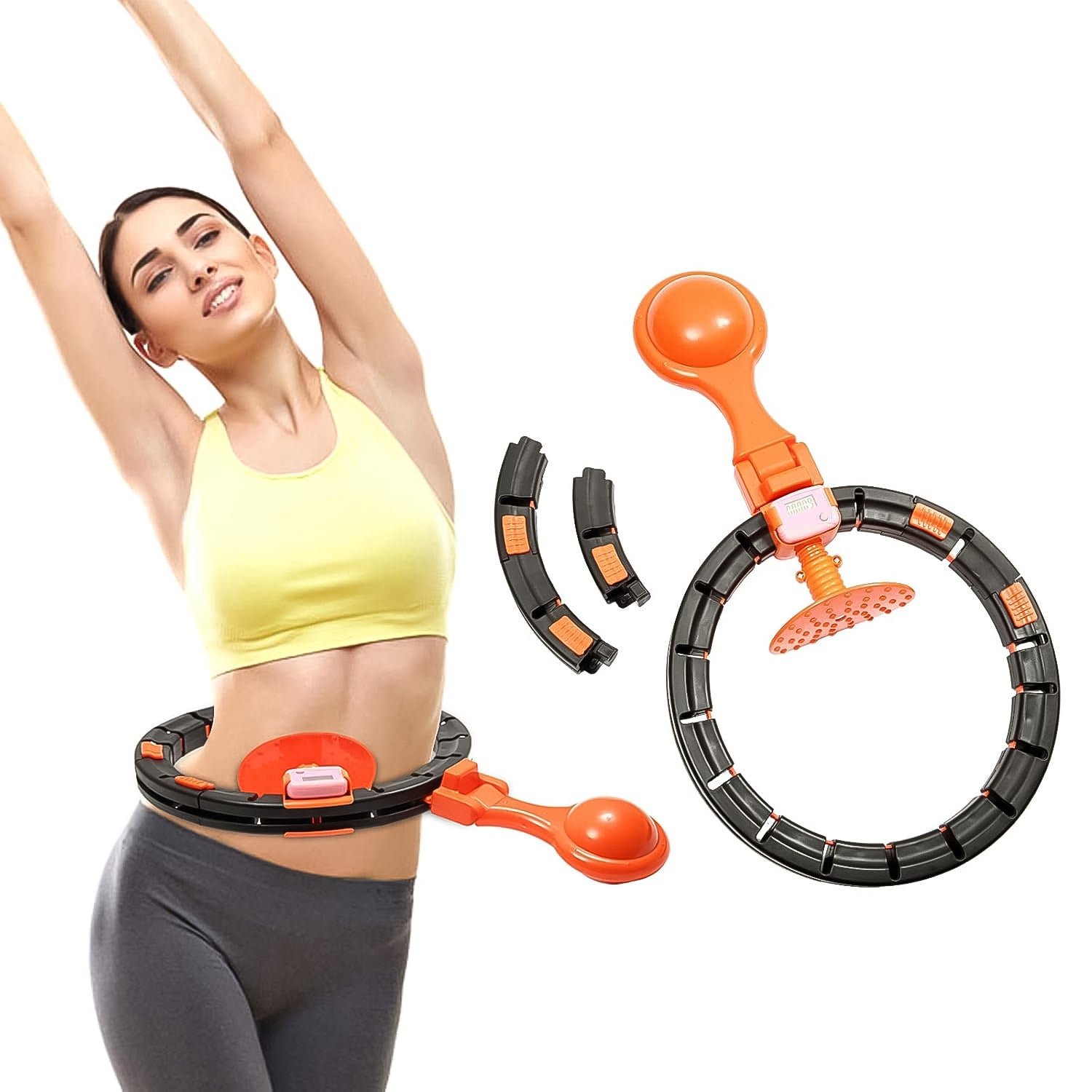 Fitness Hula Hoops with Spinning Ball and Intelligent Counter (1 Pc / With Brown Box)
